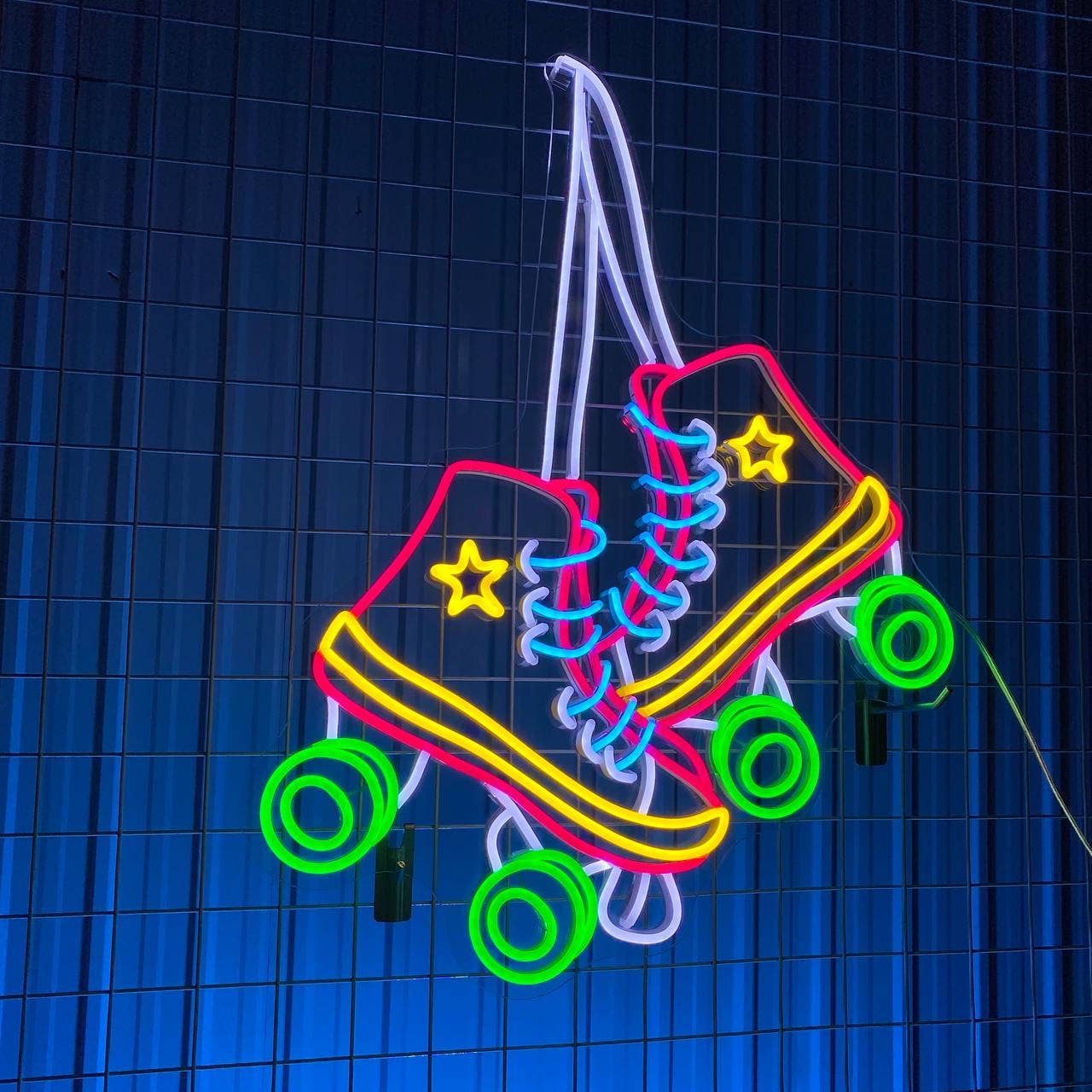Roller Skates Neon Sign Roller Sports Club Shoes Shop Decor