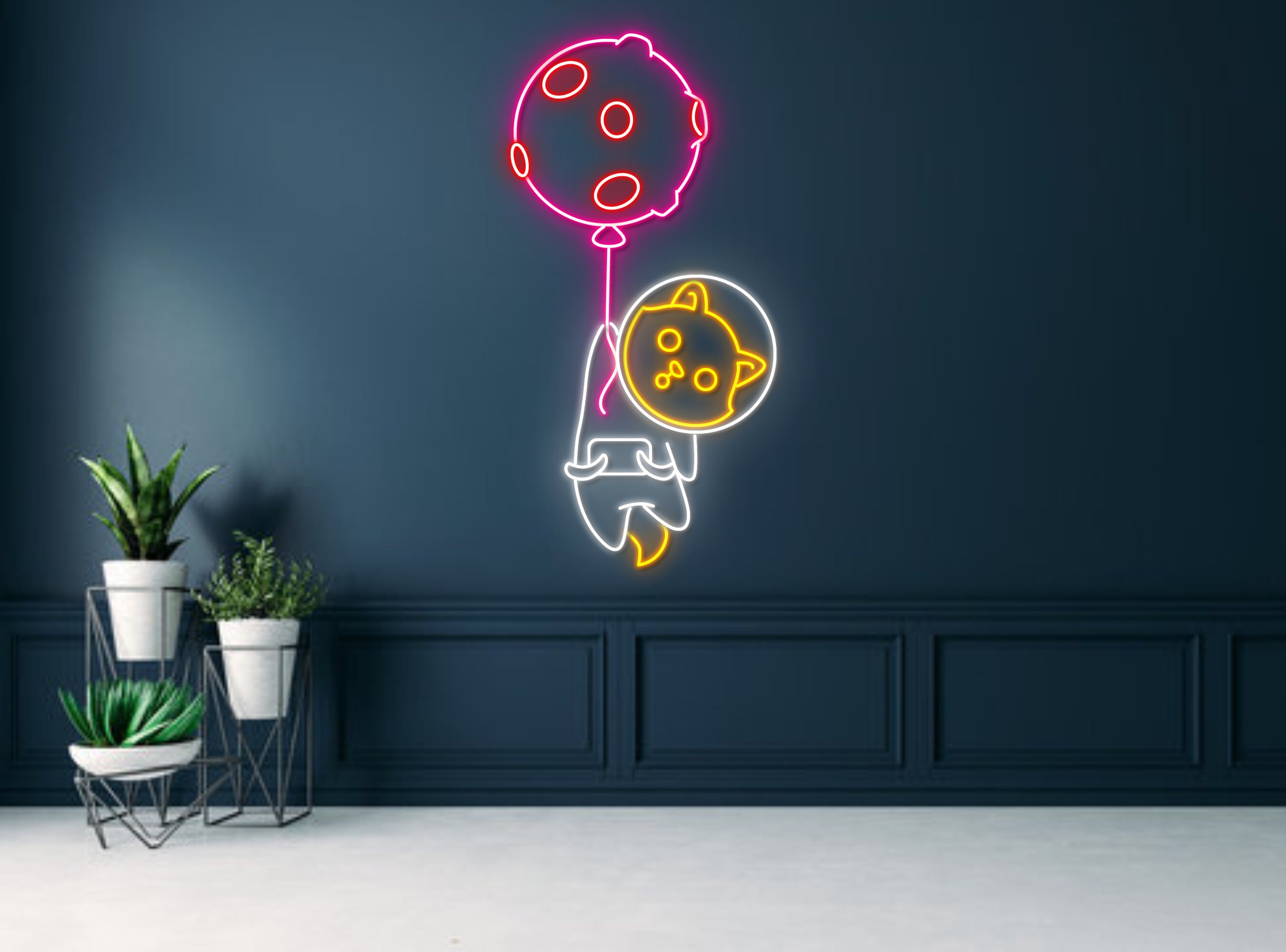 Dog Astronaut Virus Neon Sign