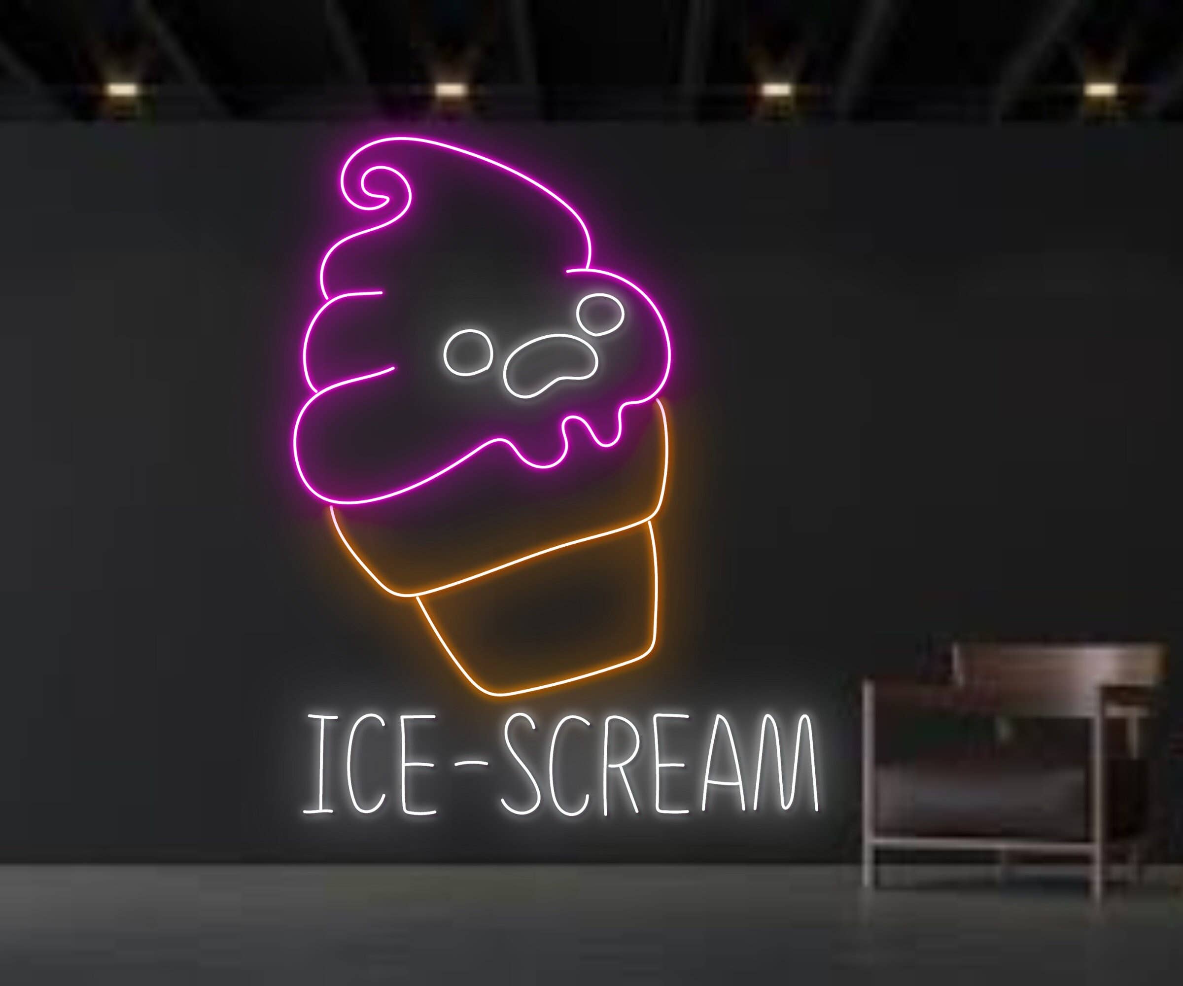 Ice Scream Neon Sign Ice Cream Parlor Sign Decor