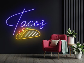 Tacos Food Restaurant Neon Sign Wall Decor Gift