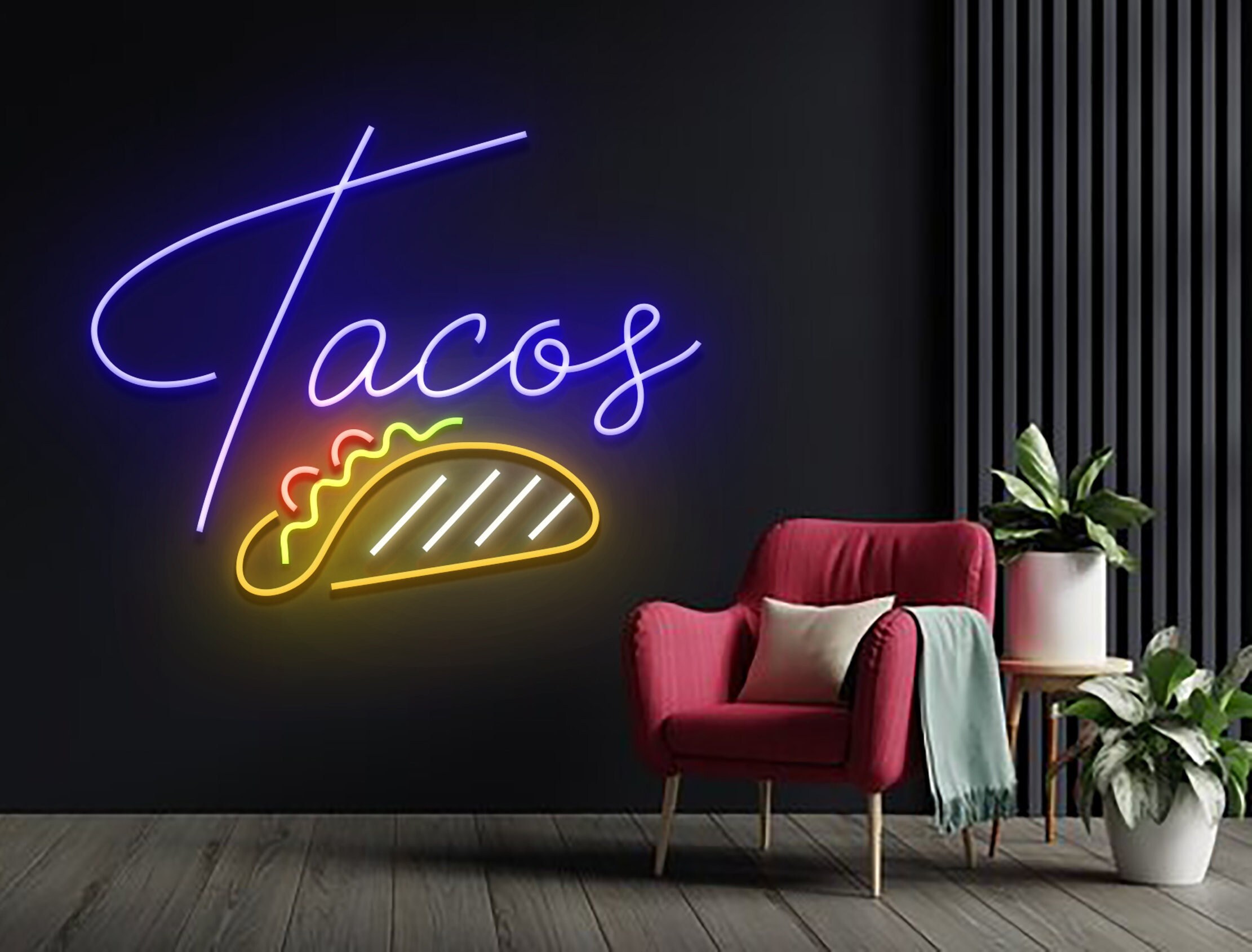 Tacos Food Restaurant Neon Sign Wall Decor Gift