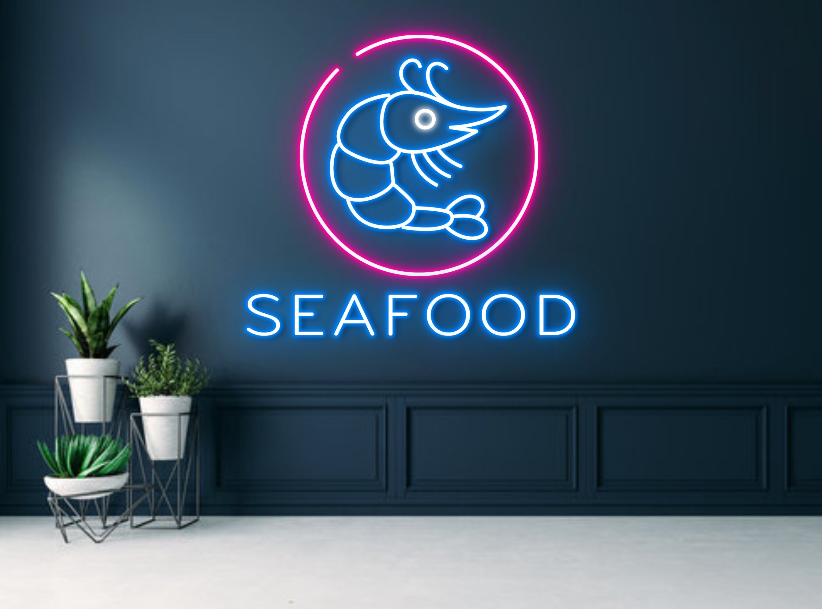 Seafood House Restaurant Neon Sign Decor sign