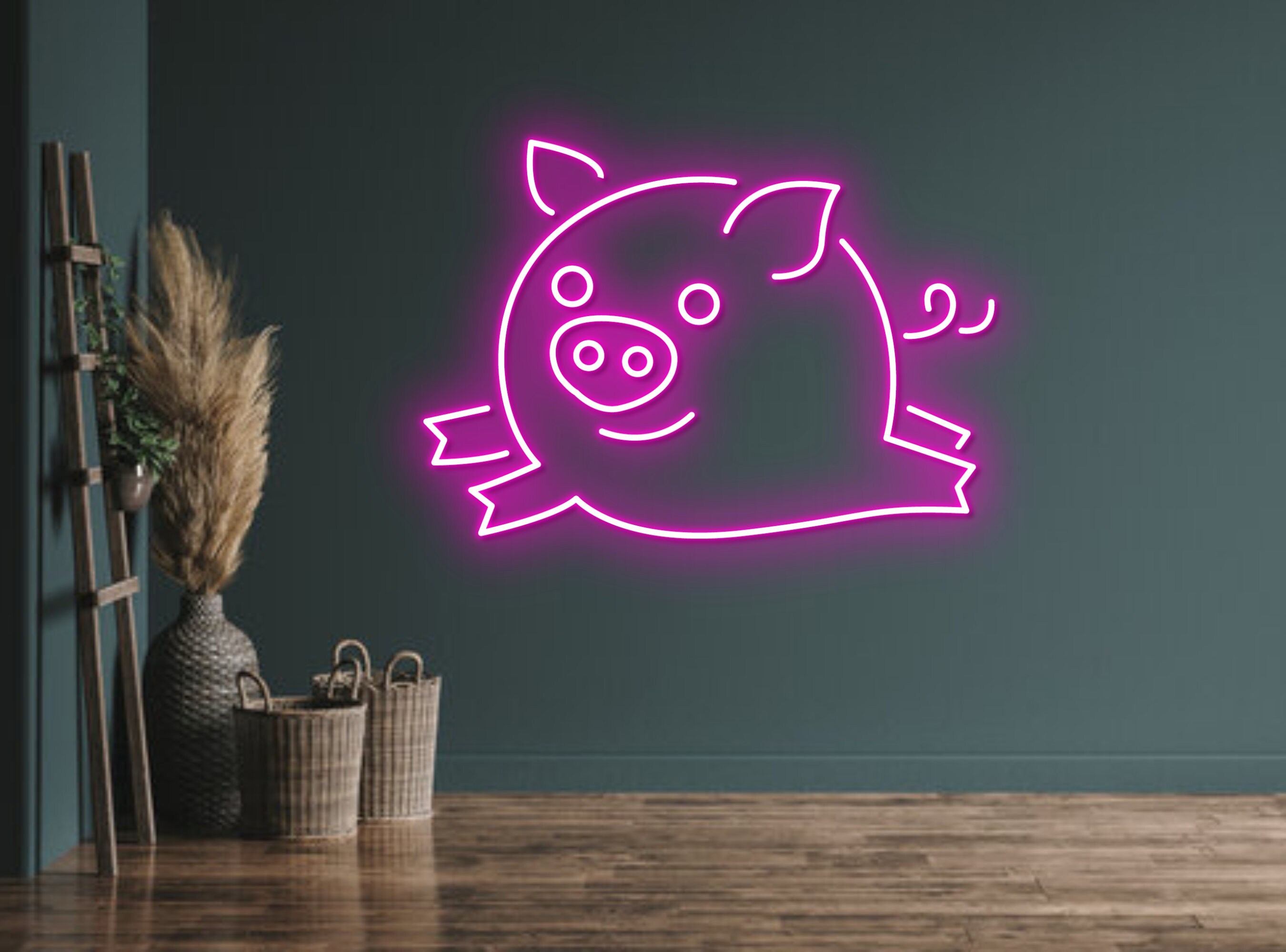 Pig Line Art Neon Signs Decor Gift