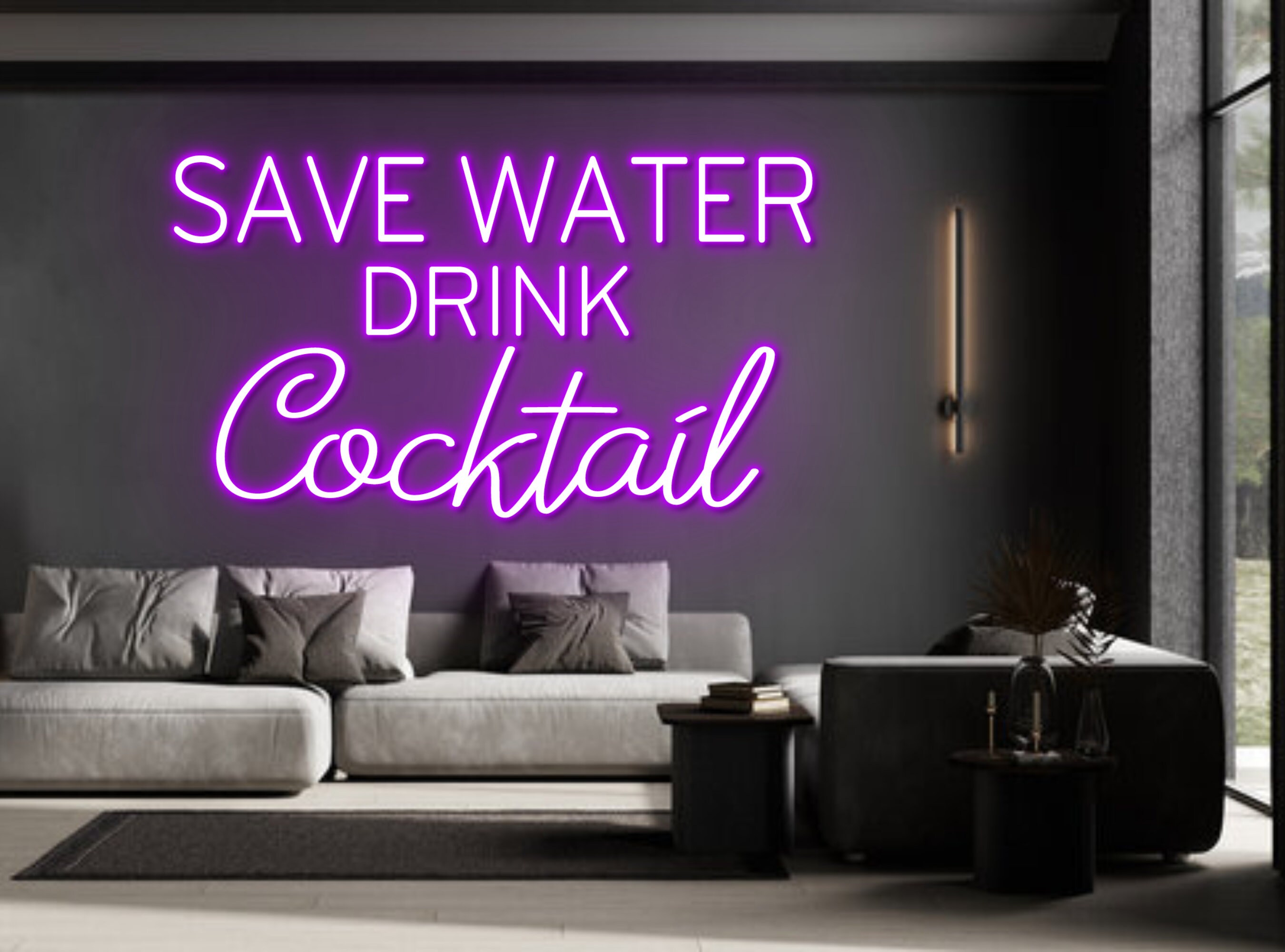 Save Water Drink Cocktail Bar Pub Neon Signs