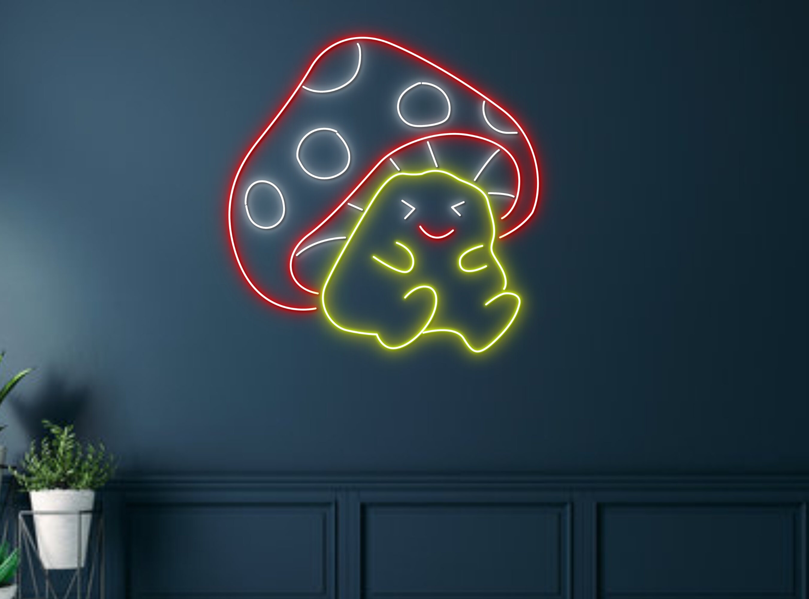Animal With Mushroom Hat Neon Sign