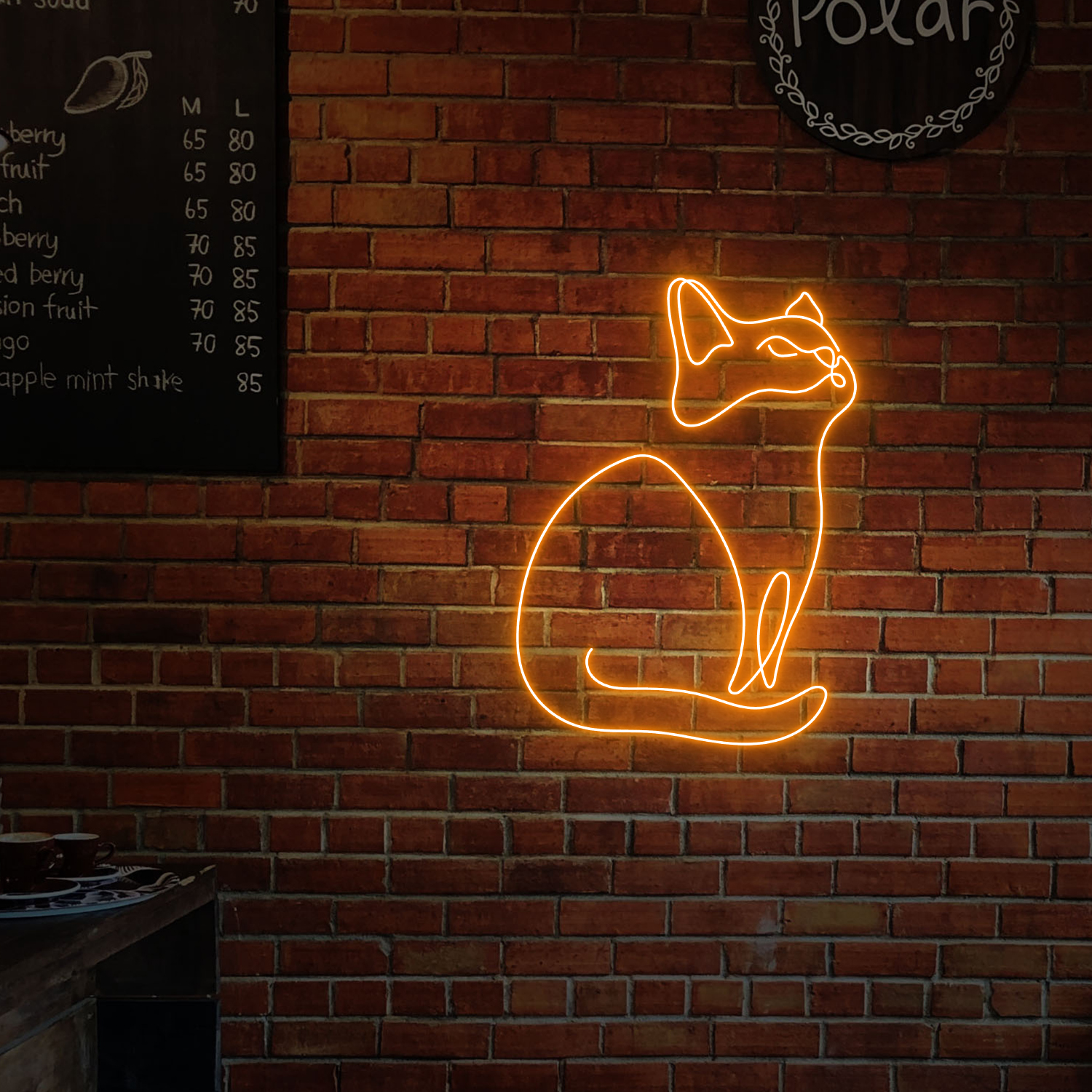 Cat Line Art Neon LED Sign Animal Wall Decor