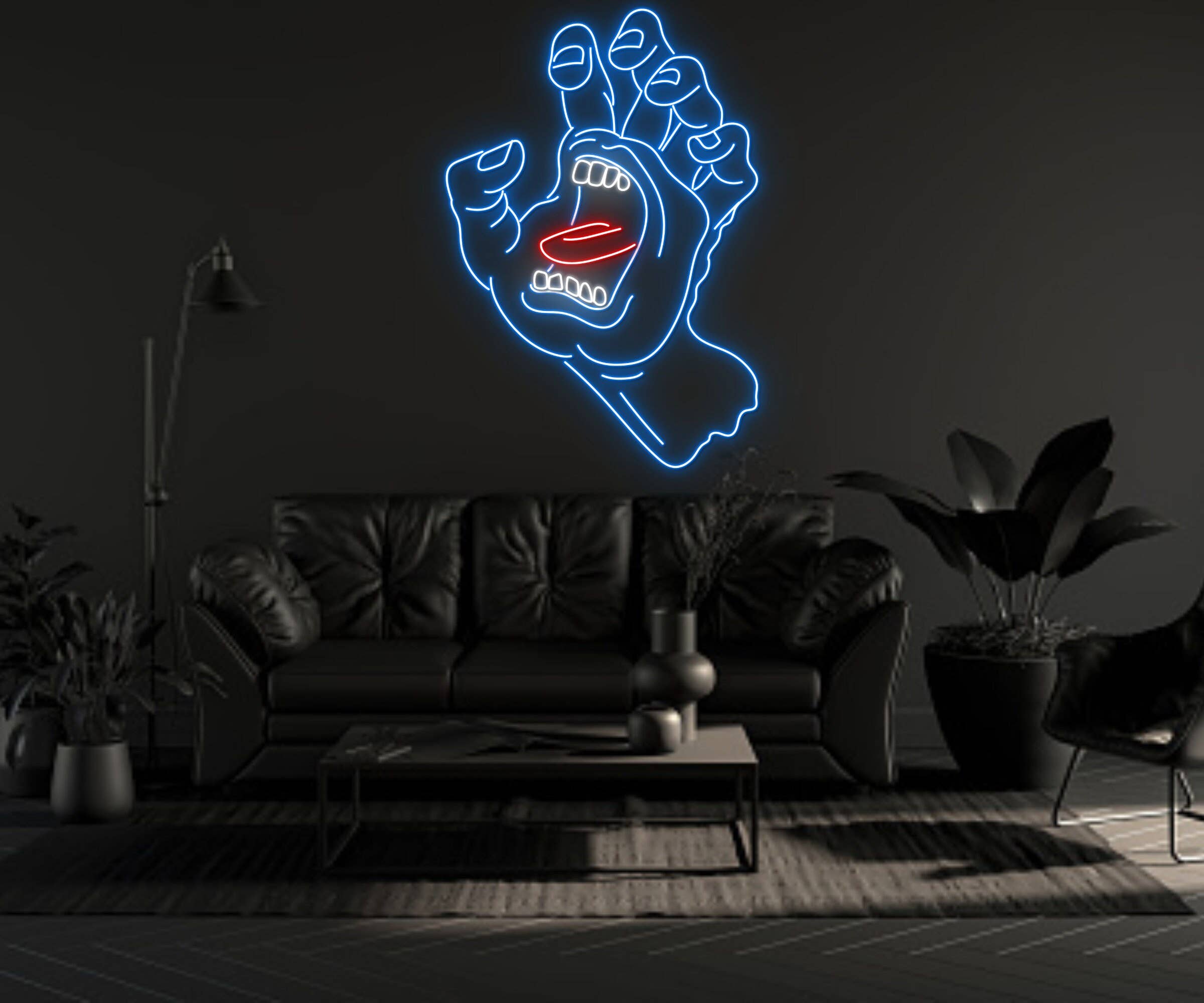 Scary Hand Neon Sign Halloween Wall Art Light Decor