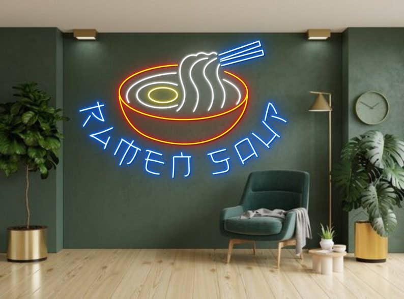 Ramen Soup Decor Neon Sign Ramen restaurant Decor