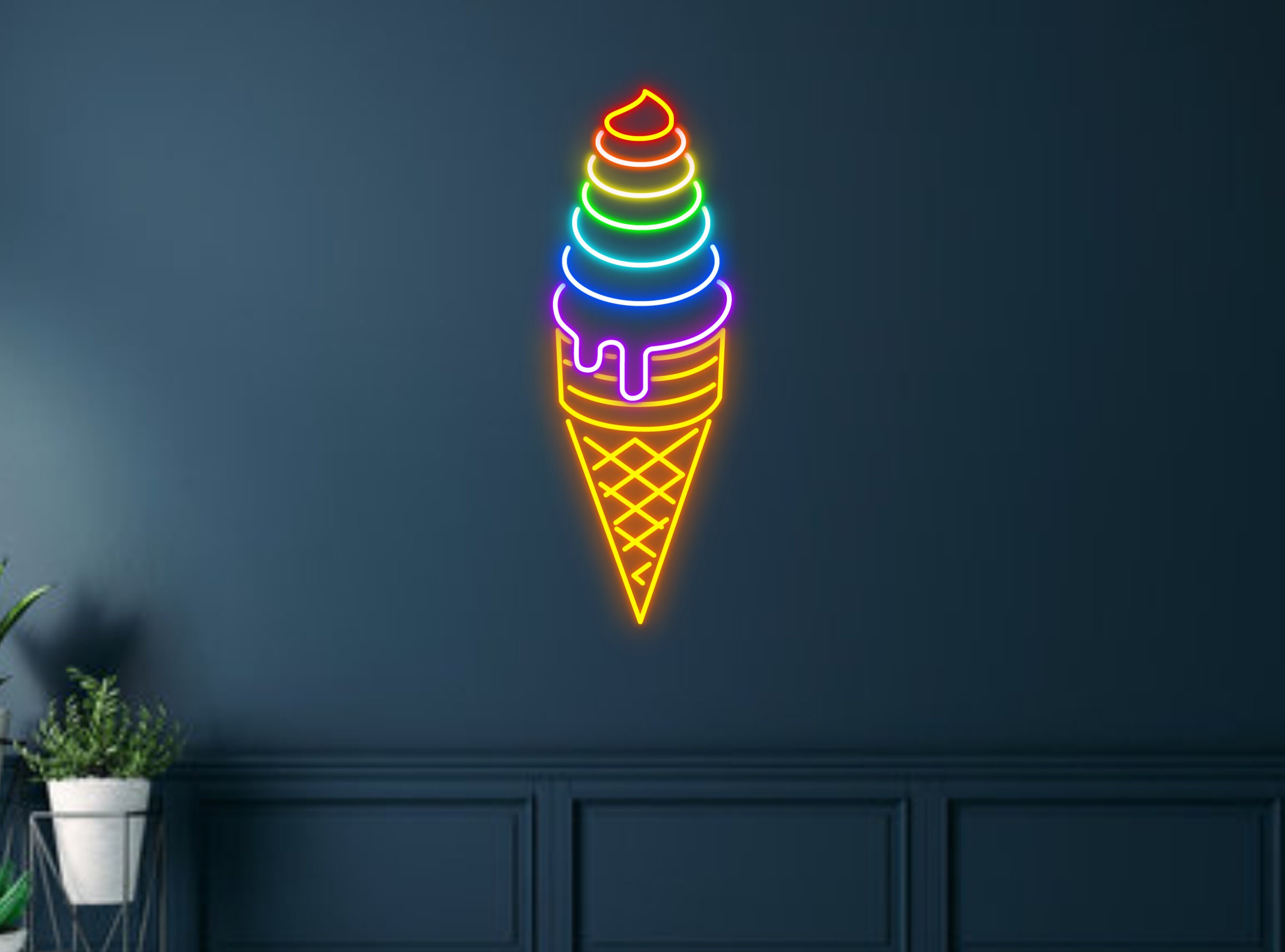 Ice Cream Neon Sign Wall Art Signage