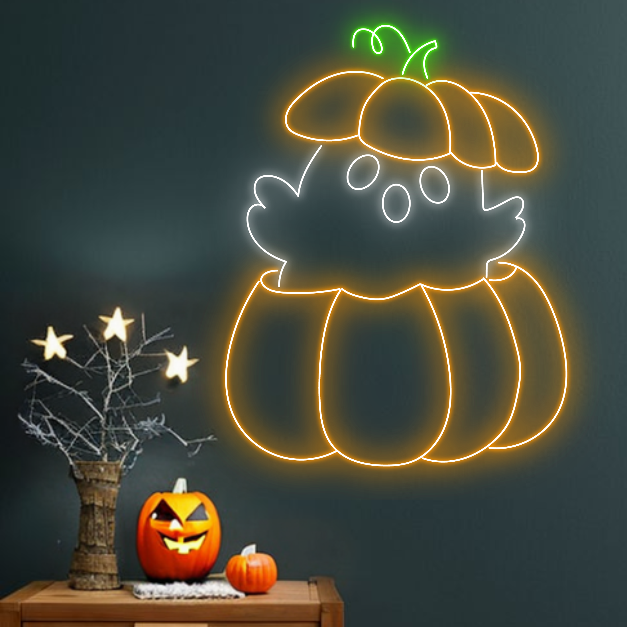 Pumpkin Ghost Neon Signs Halloween Long-lasting Decor
