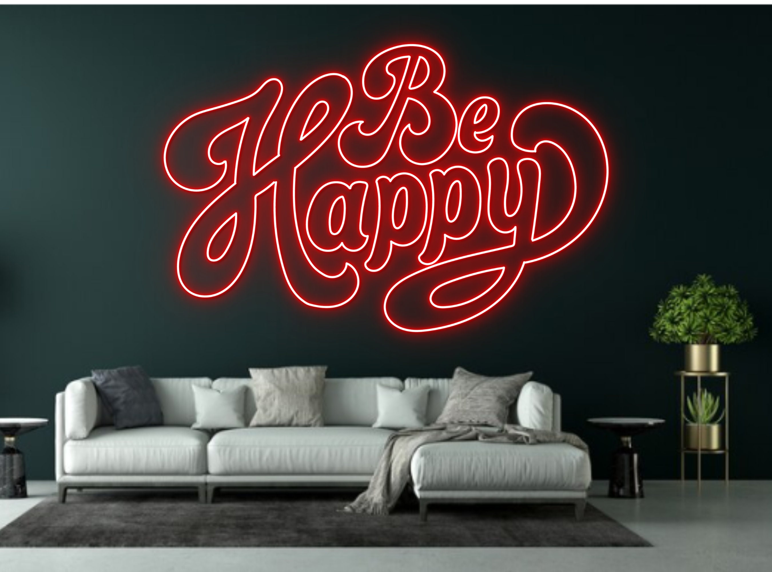 Be Happy Neon Sign