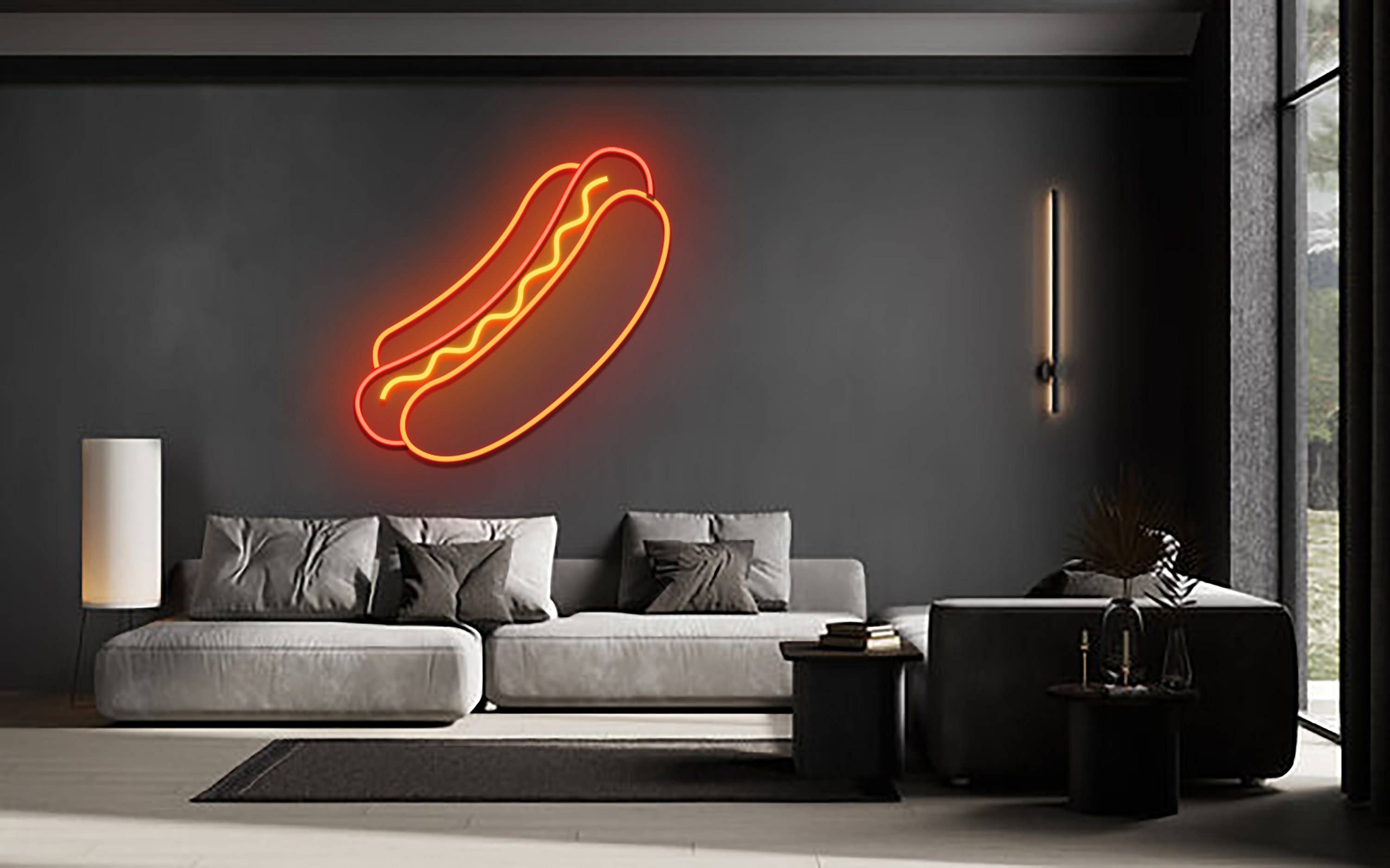 Hotdog Neon Sign Fastfood Hotdog Store Wall Decor Signboard