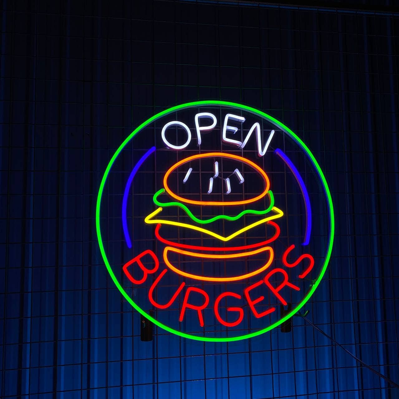 Burgers Neon Sign Fast Food Decor