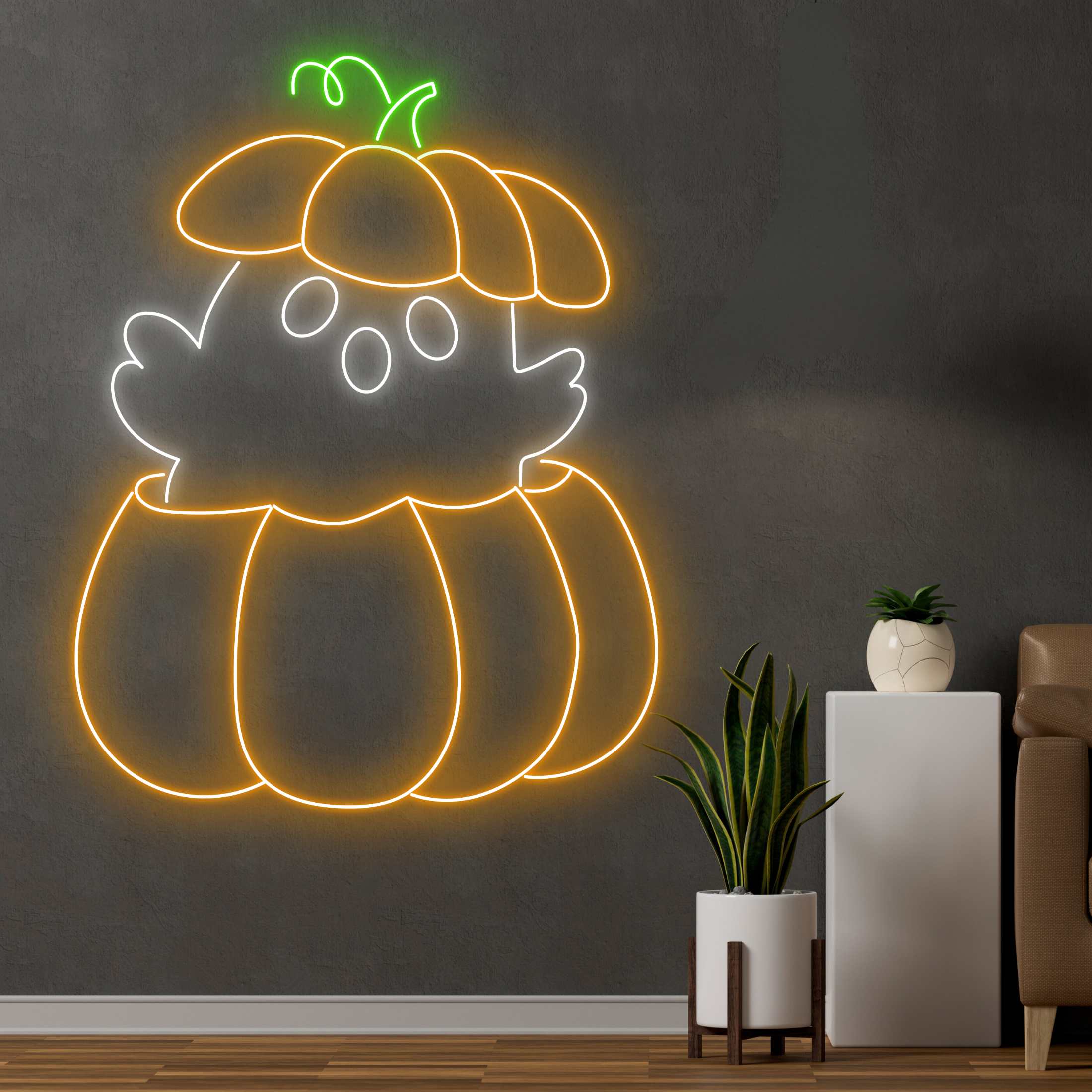Pumpkin Ghost Neon Signs Halloween Long-lasting Decor