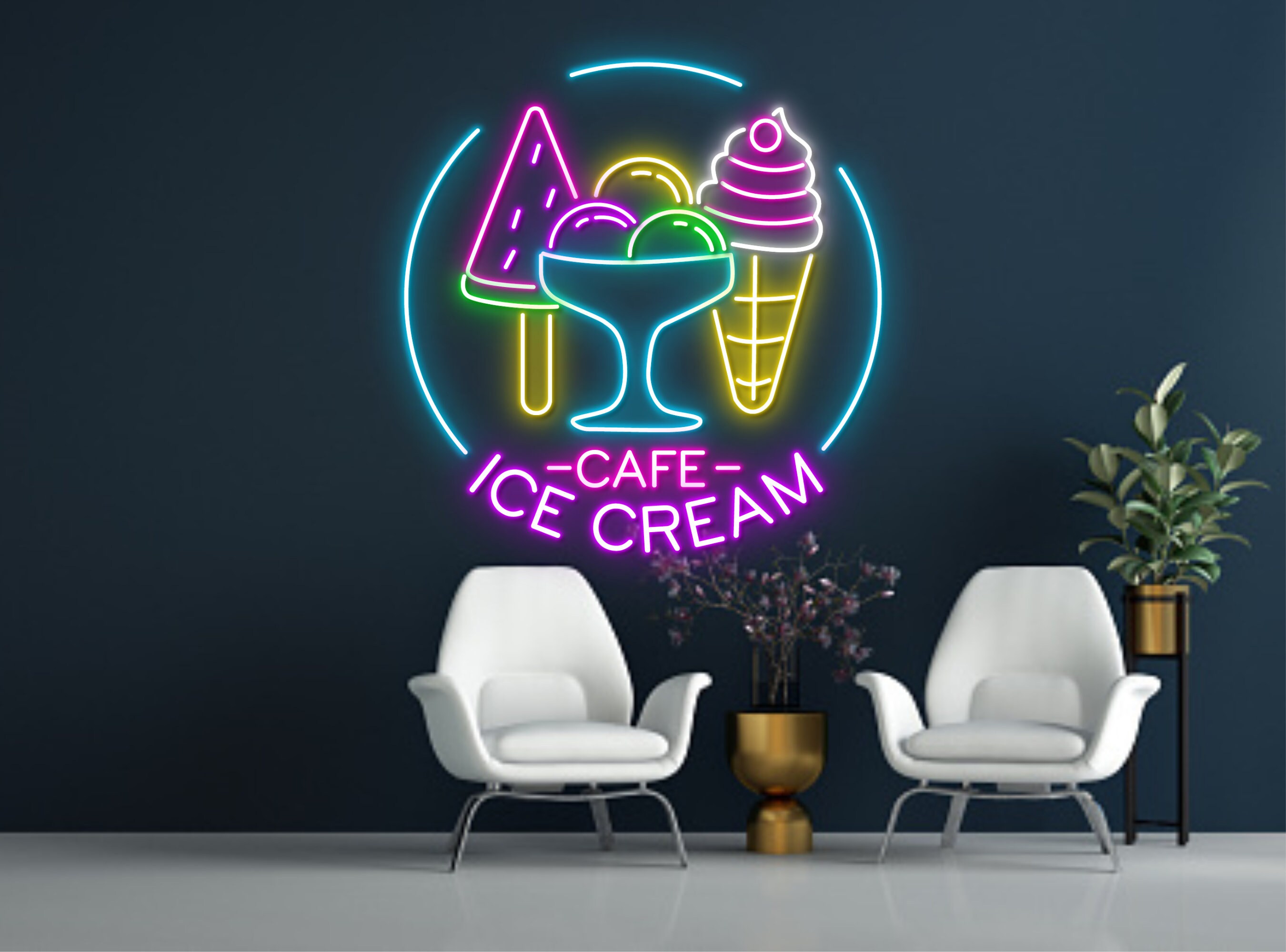 Ice Cream Neon Sign Ice Cream Summer Decor