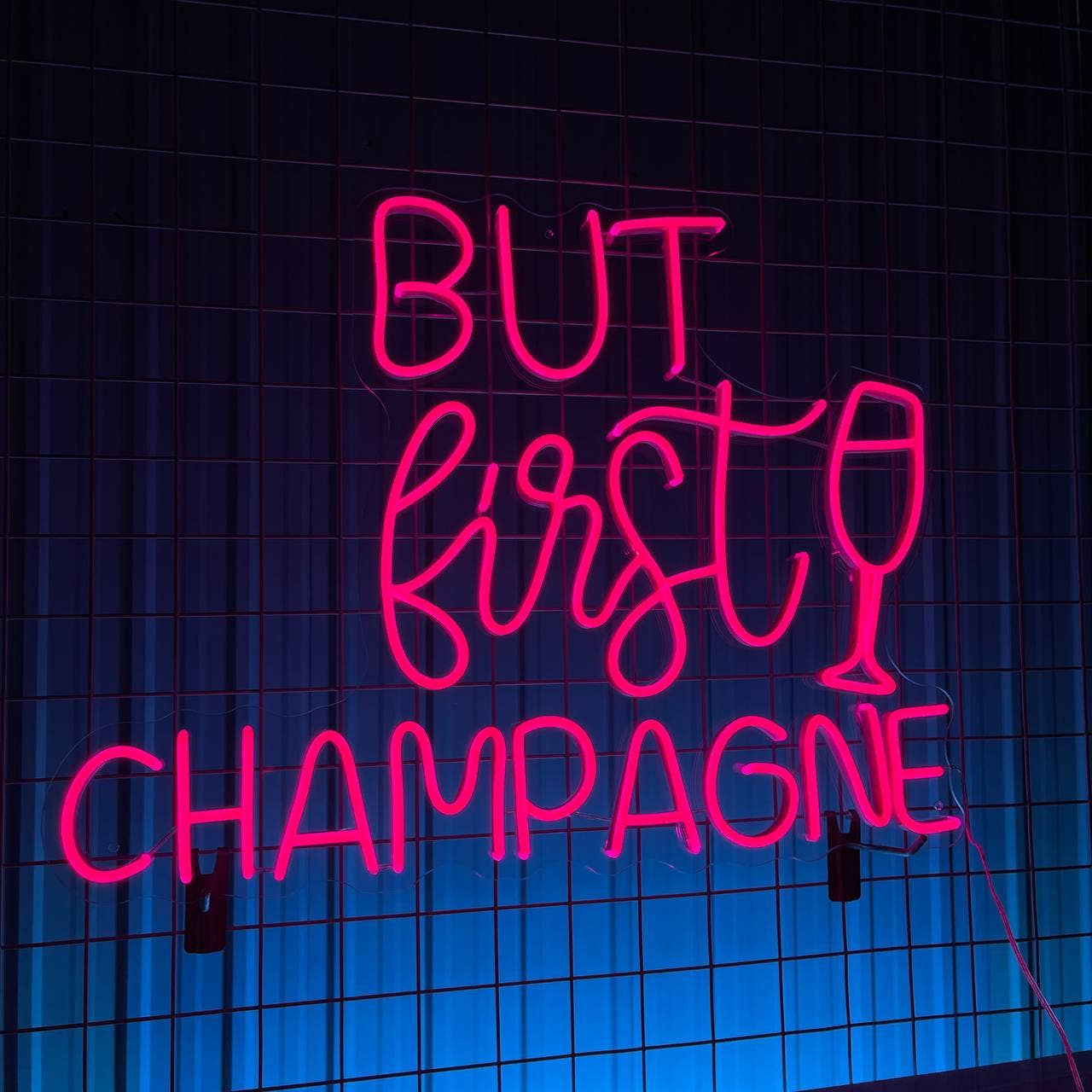 But First Champagne Neon Signs Bar Pub Light Decor
