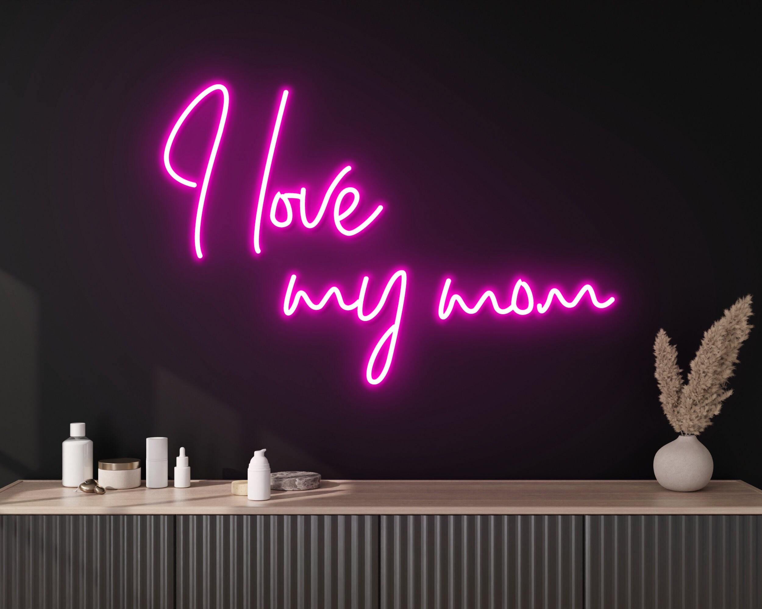 I Love You Mom Neon Sign Hanging Sign Wall Art