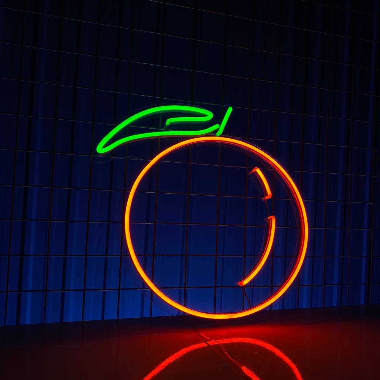 Orange Neon Sign Fruits Coffee Smoothie Store Decor