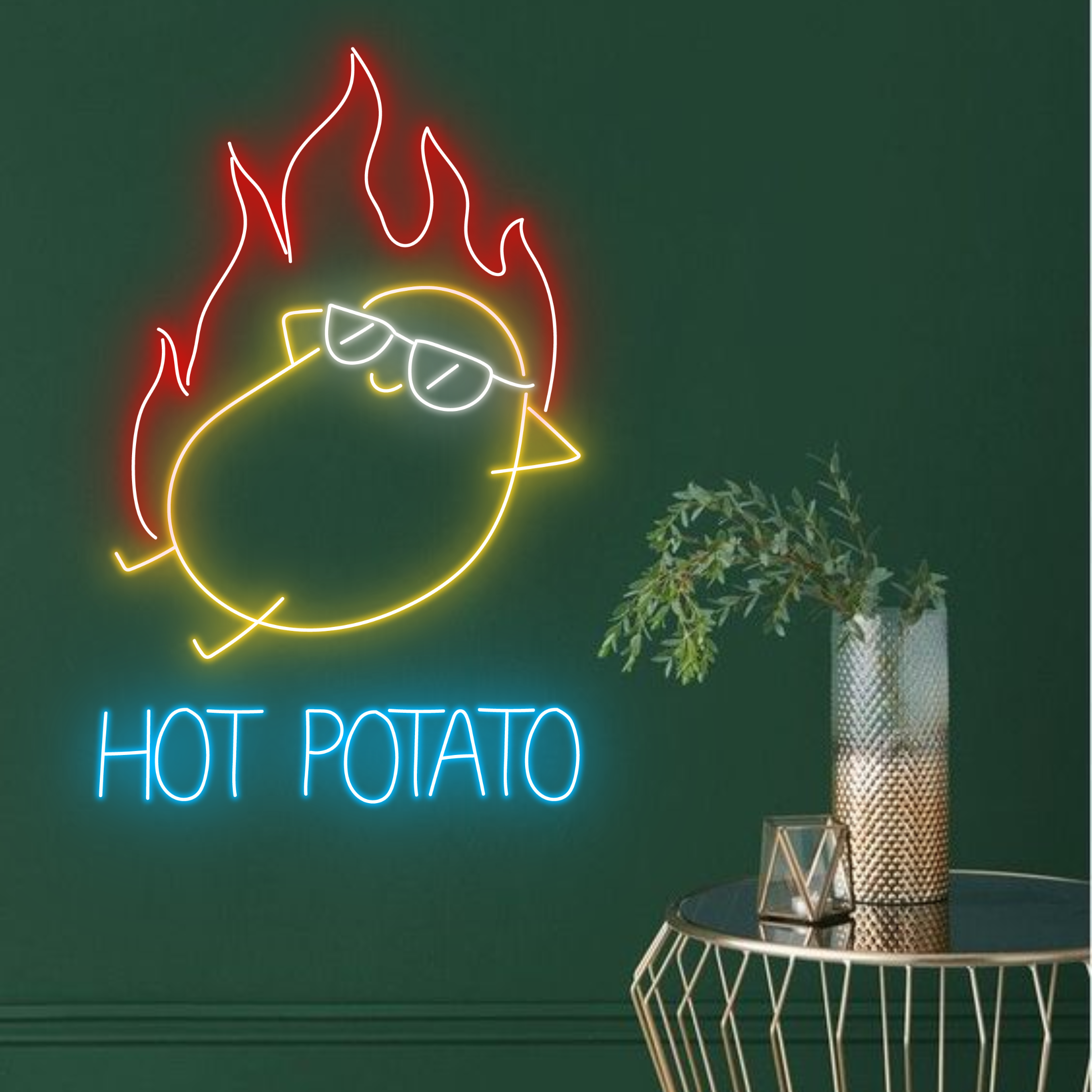 Hot Potato Neon Sign Restaurant Wall Decor