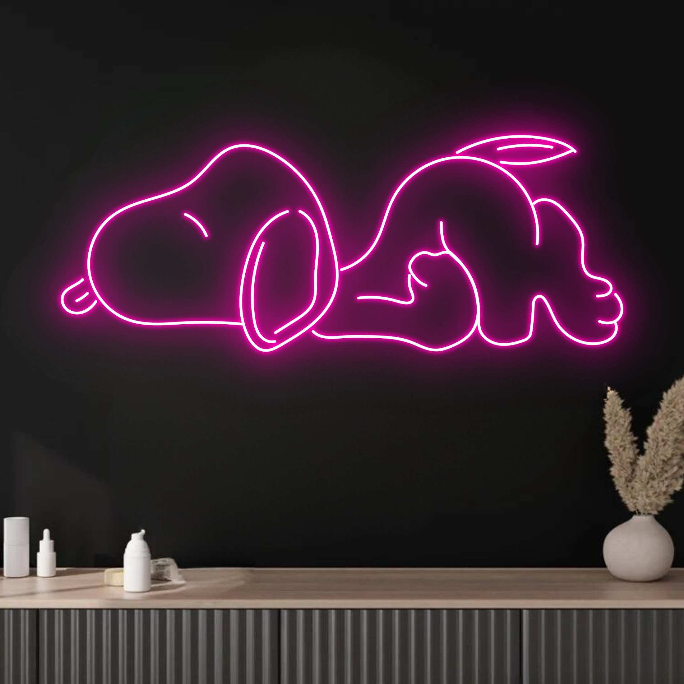 Snoopy Neon Sign Cartoon Long-lasting Wall Light Decor