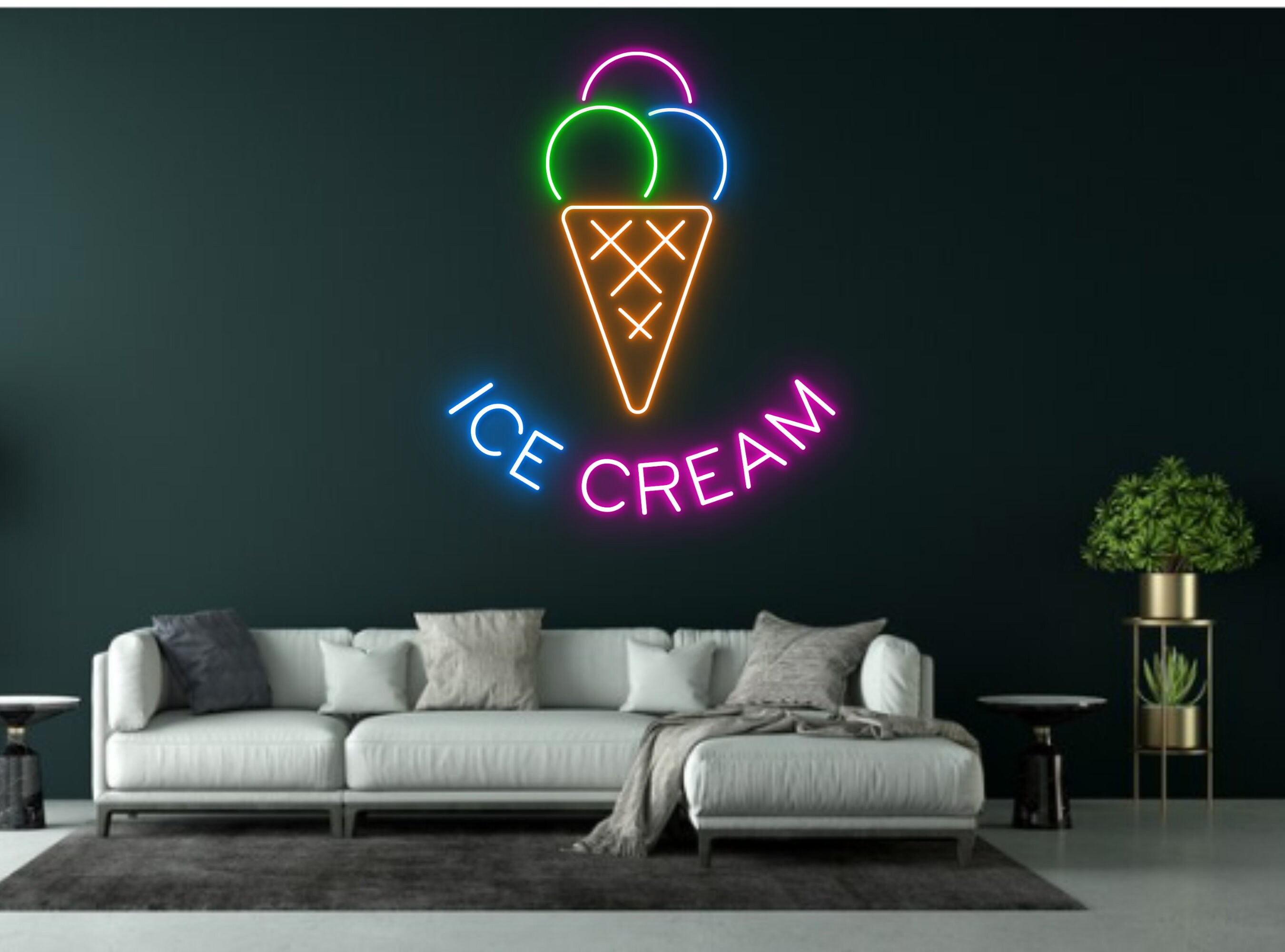 Ice Cream Neon Sign Decoration sign