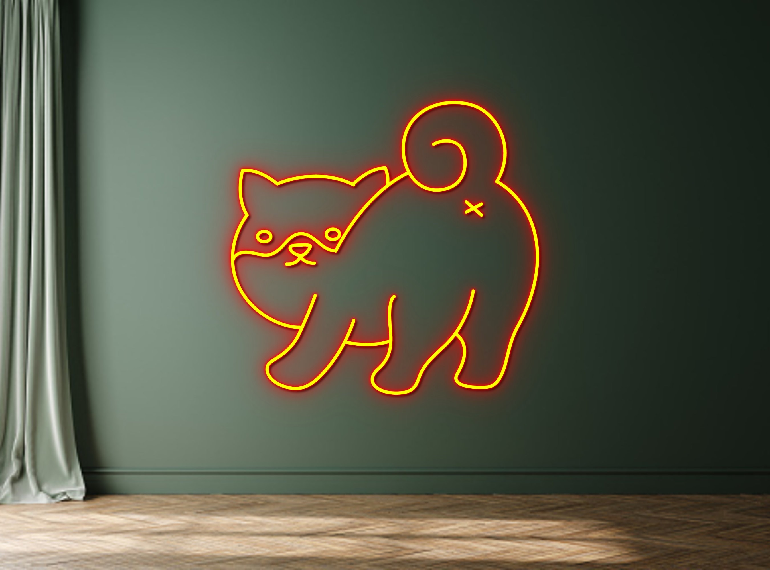 Shiba Inu Butt Dog Neon Sign