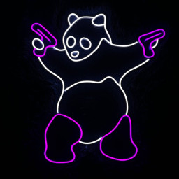 Panda With Gun Neon Sign Animal Art Wall Decor