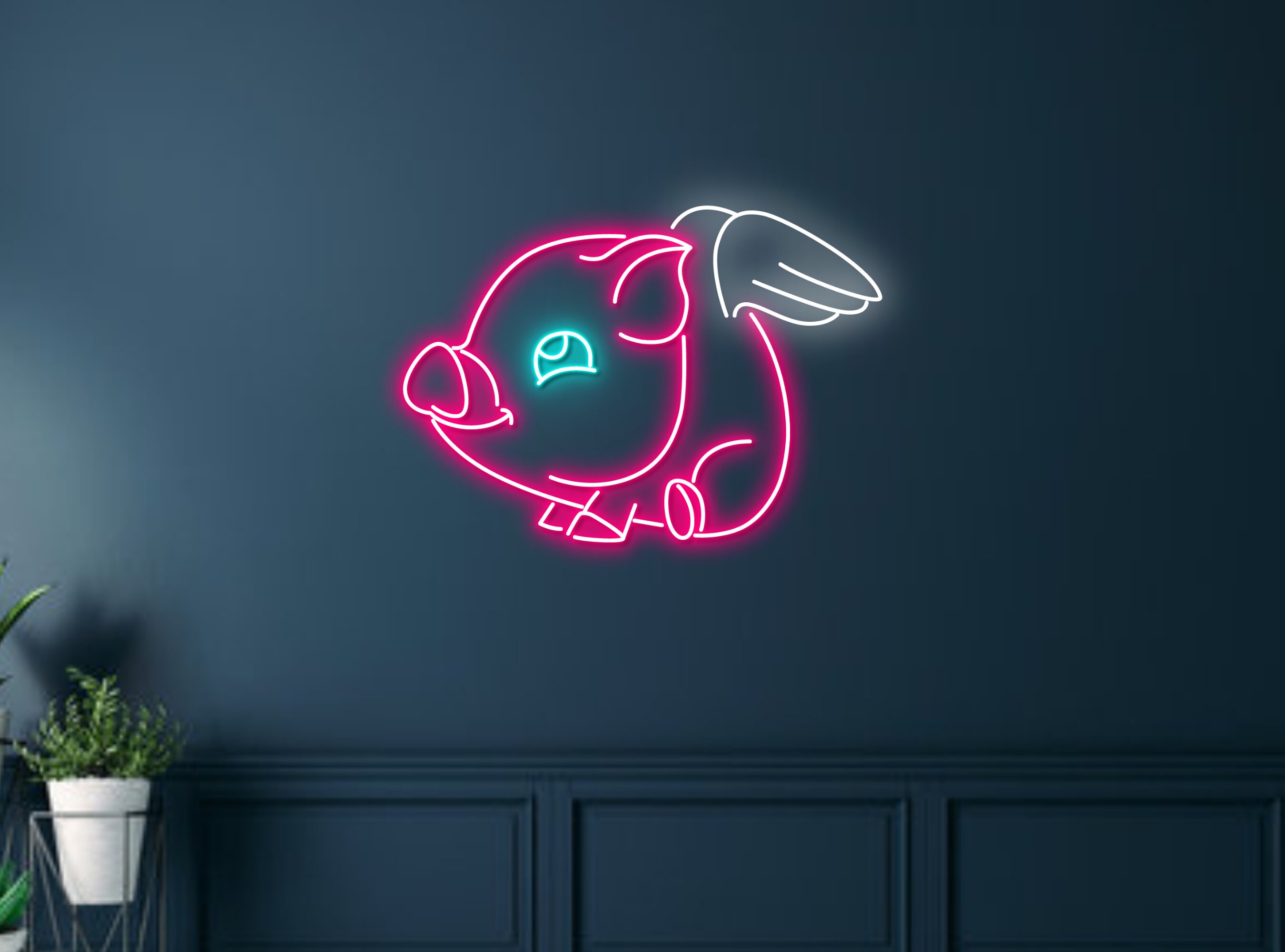 Pig With Wings Neon Sign Hanging Sign Wall Art