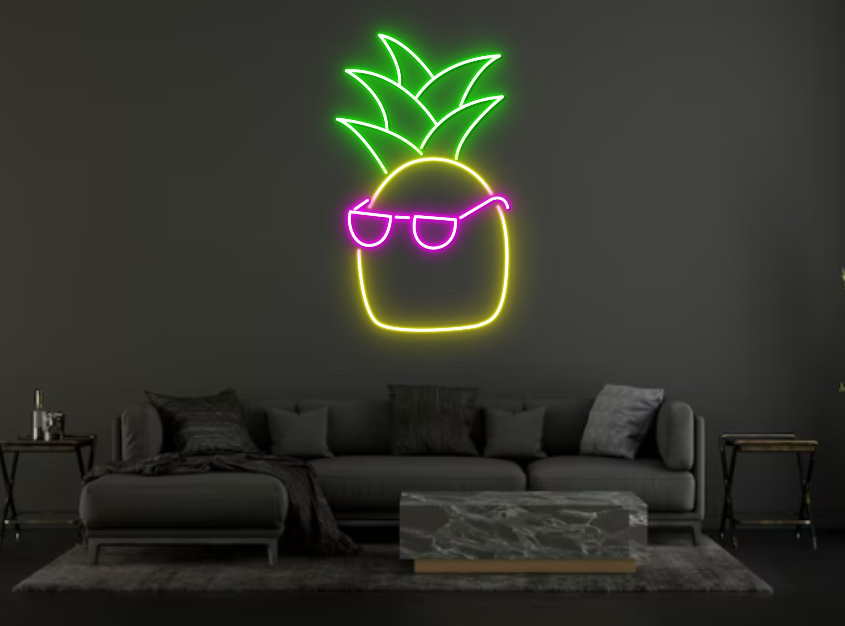 Pineapple with Glasses Neon Sign
