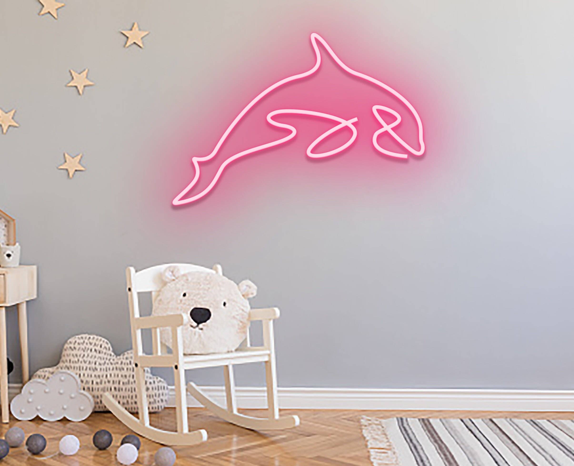 Dolphin Neon Sign Dolphin Led Light Fishing Wall Art