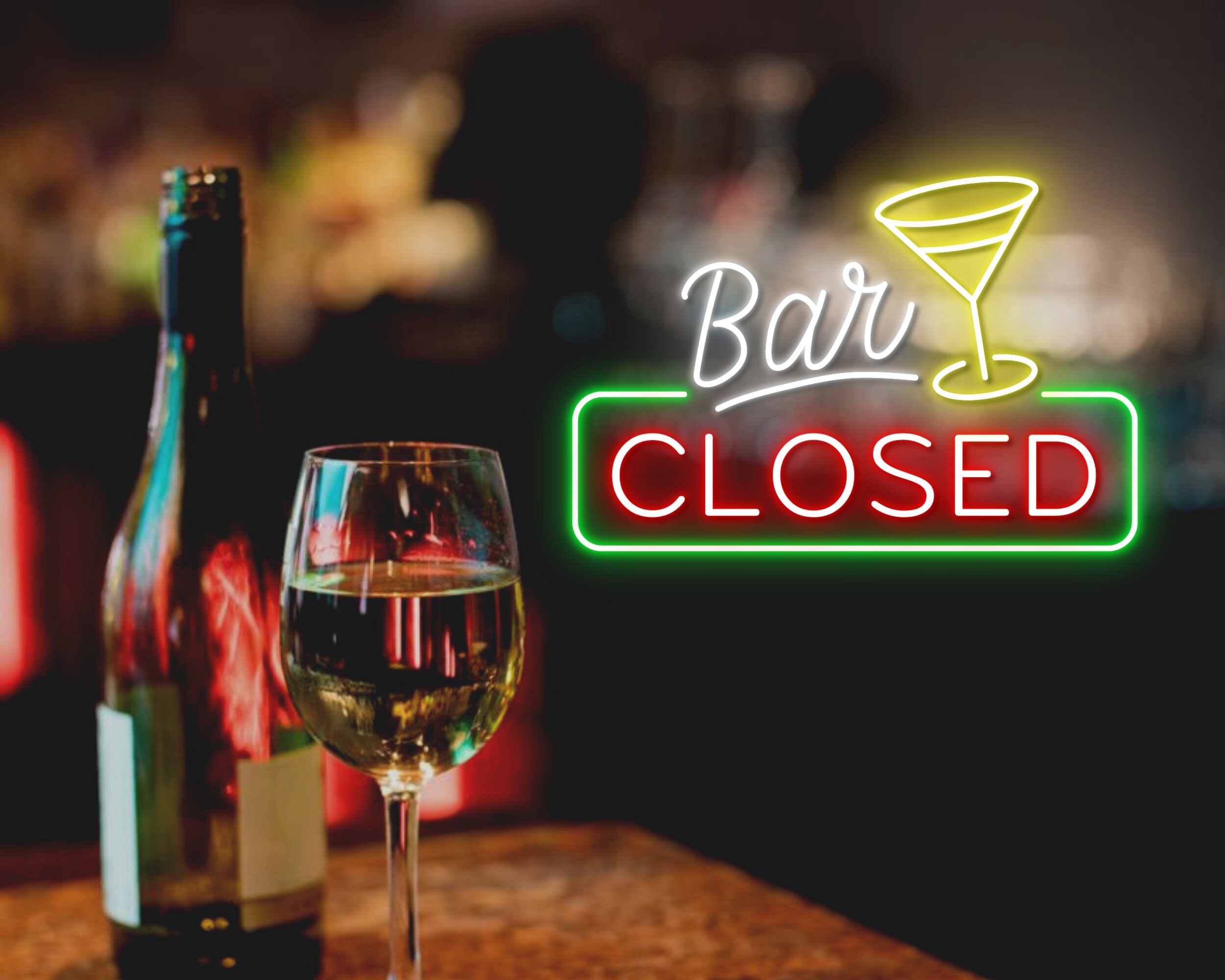 Bar Close Neon Signs Decor Business Woman Man Cave