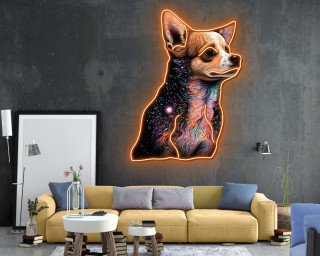 Galaxy Colourful Art Chihuahua Dog Painting Pom Puppy Owners