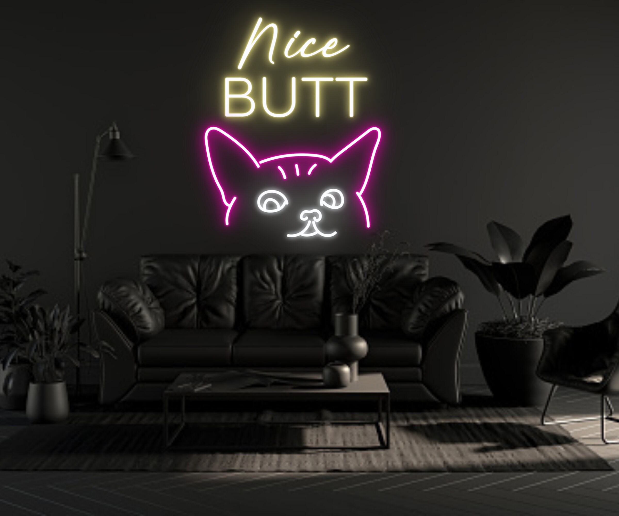 Cat Nice Butt Neon Sign Handmade Neon