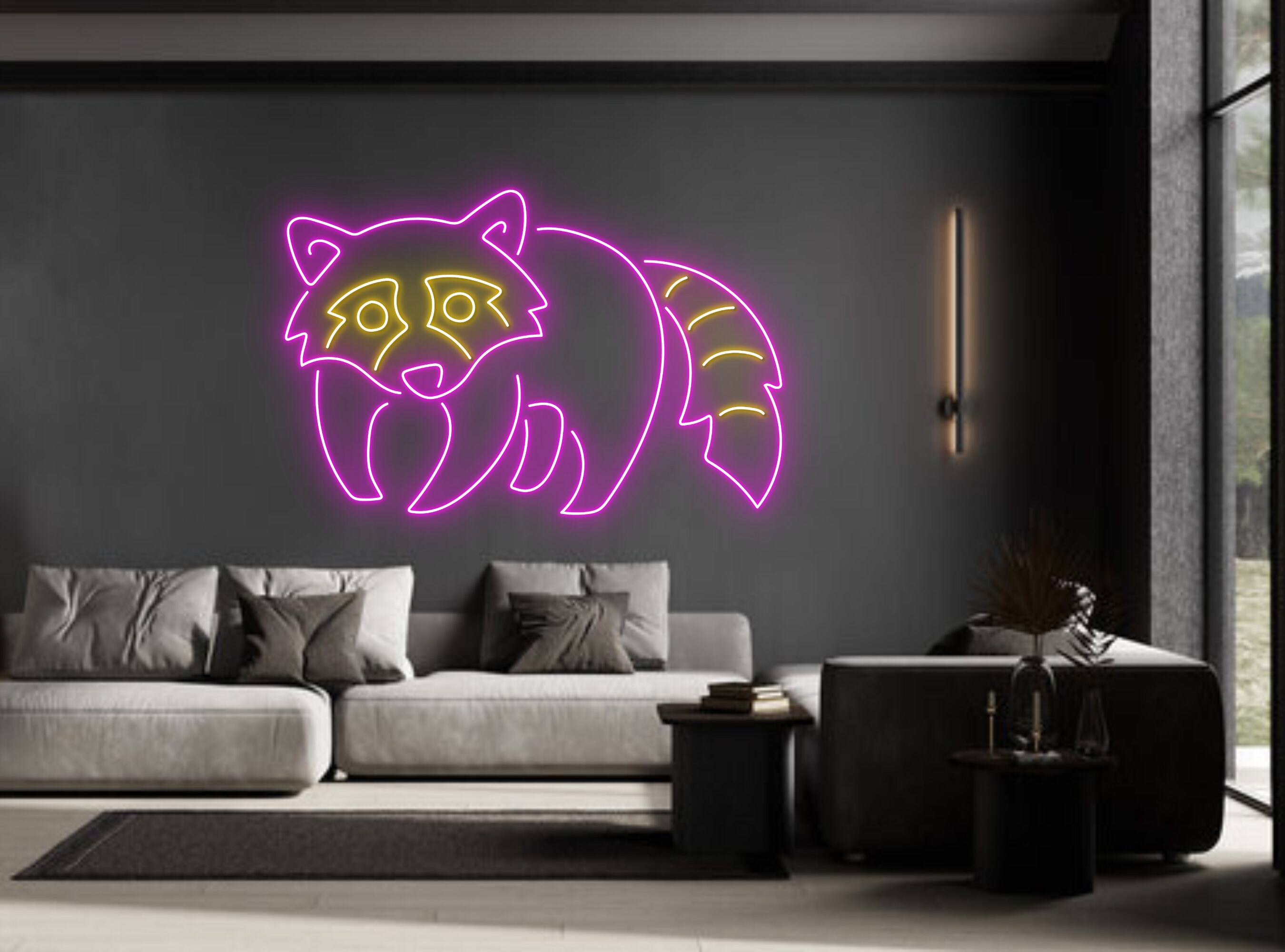 Raccoon Neon Sign Animals Home Decor