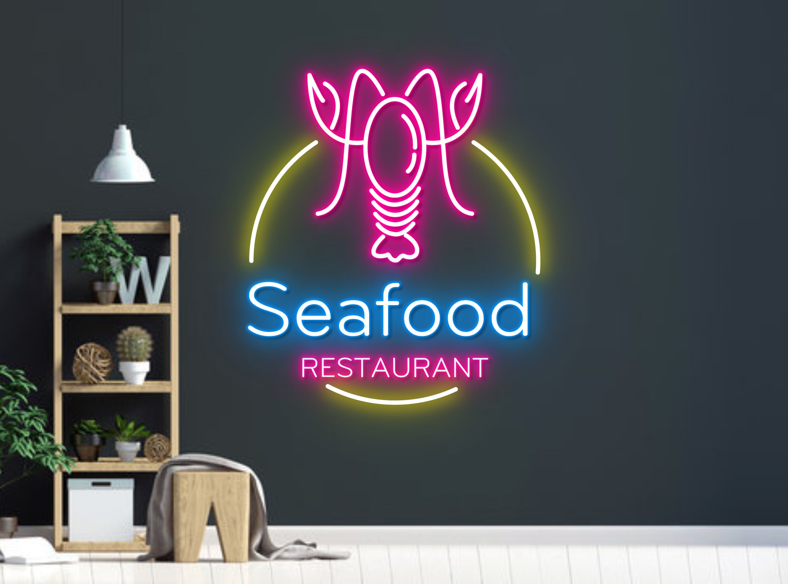Shrimp Seafood House Restaurant Neon Sign