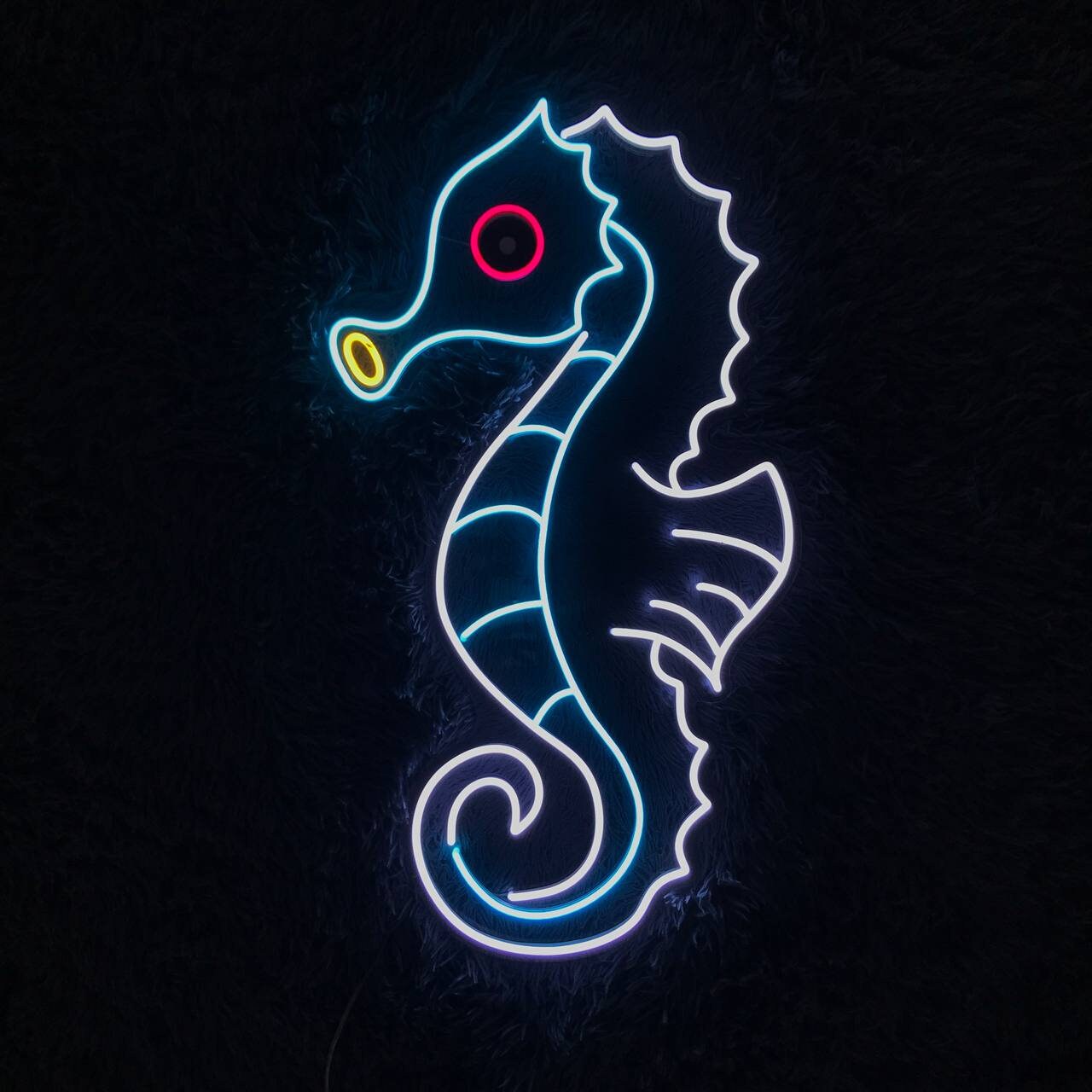 Colorful Seahorse Line Art Neon Signs