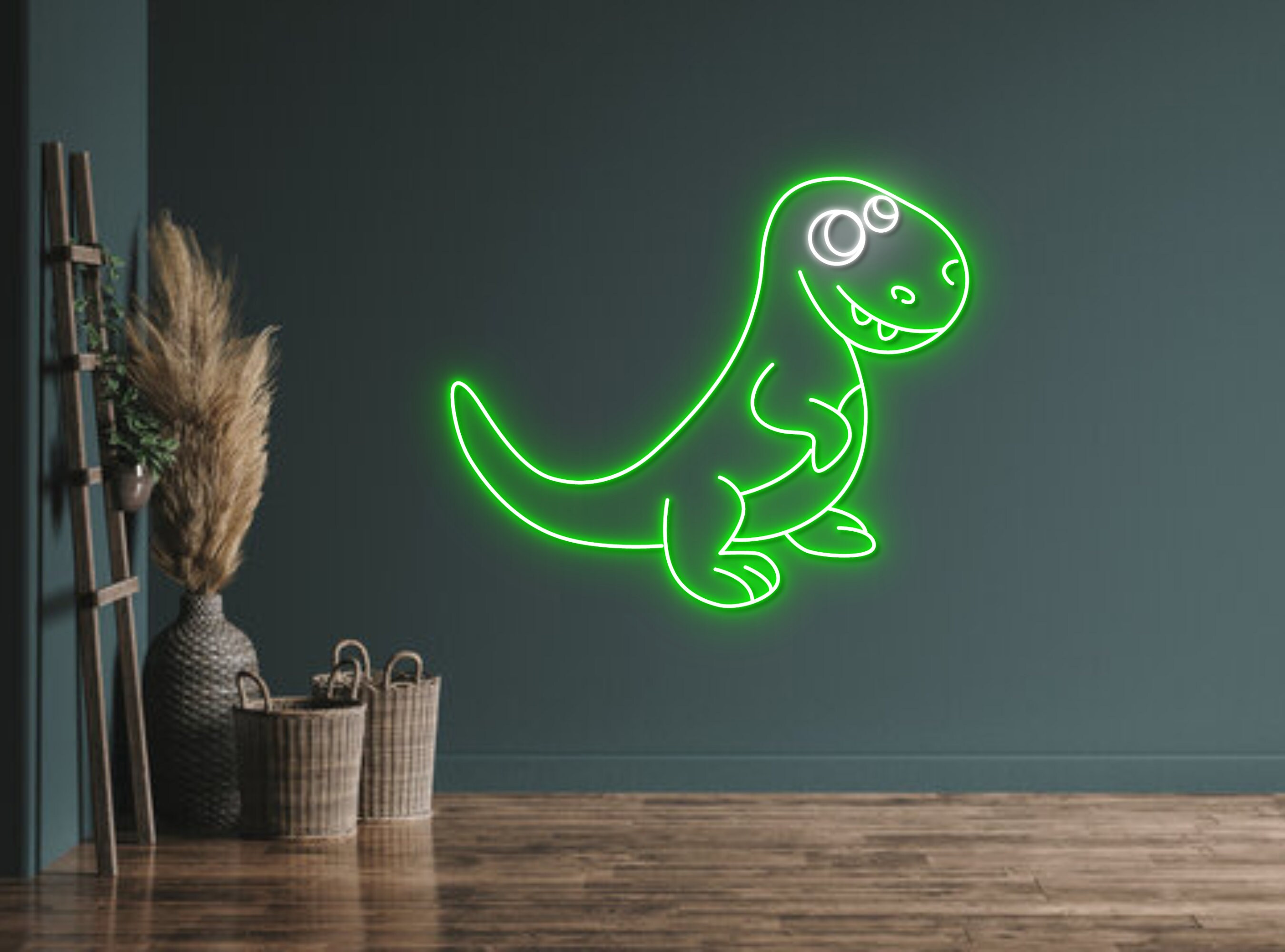 Chibi Cartoon Dinosaur Neon Sign Hanging Sign Wall Art