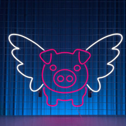 Pig FLy Neon Sign Animal Cute Wall Decor