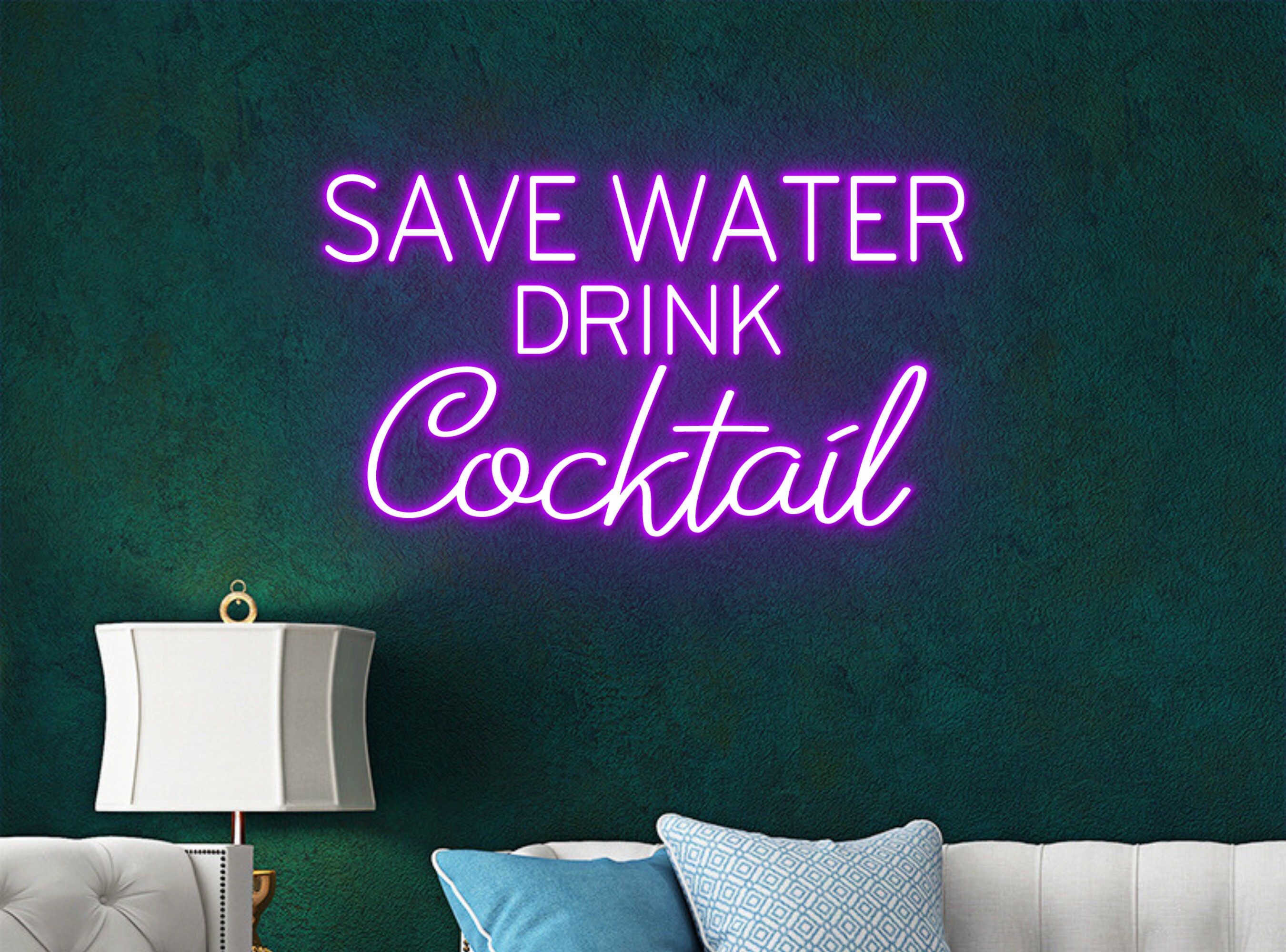 Save Water Drink Cocktail Bar Pub Neon Signs