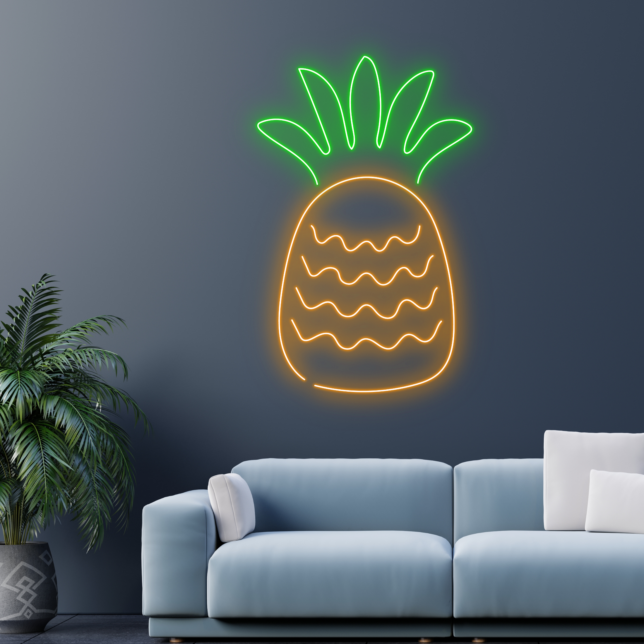 Pineapple Ananas Neon Sign Fruits Bar Decor Tropical Style