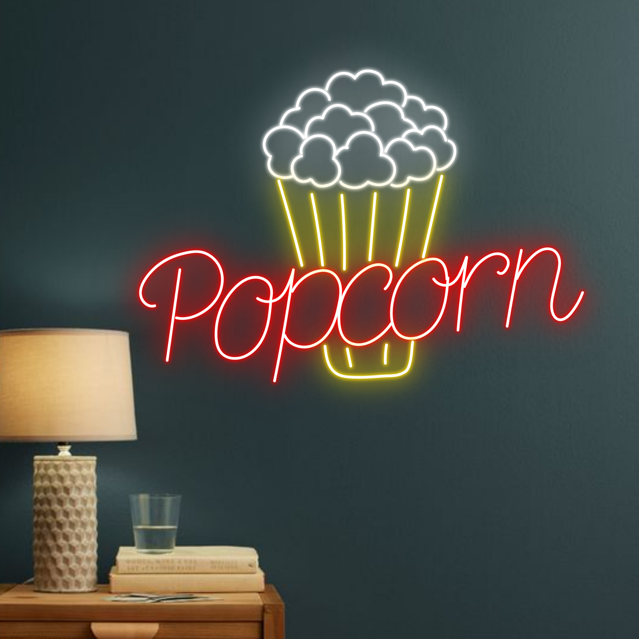 Popcorn Neon Sign Cinema Wall Led Light Decor