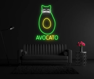 Avocato Avocado Cat Neon Sign