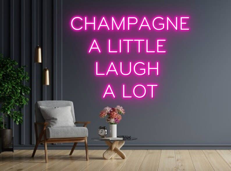Champagne Quote Bar LED Light Neon Sign Decor Bar