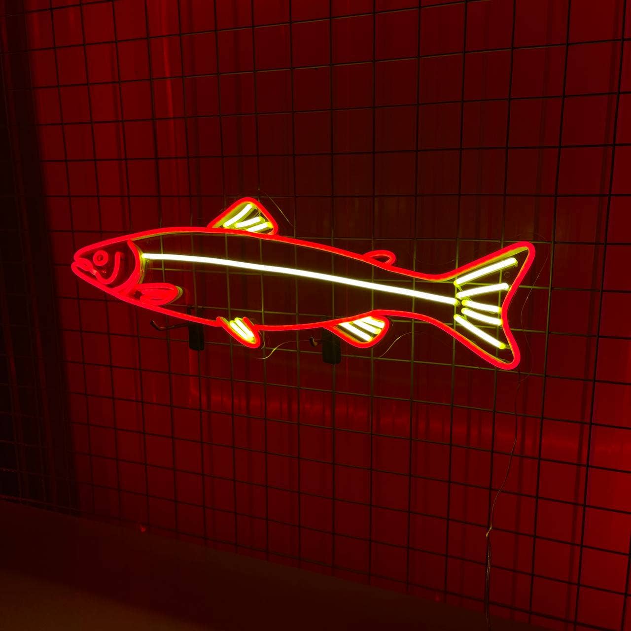 Fish Neon Sign Animal Wall Art Seafood Restaurant Decor