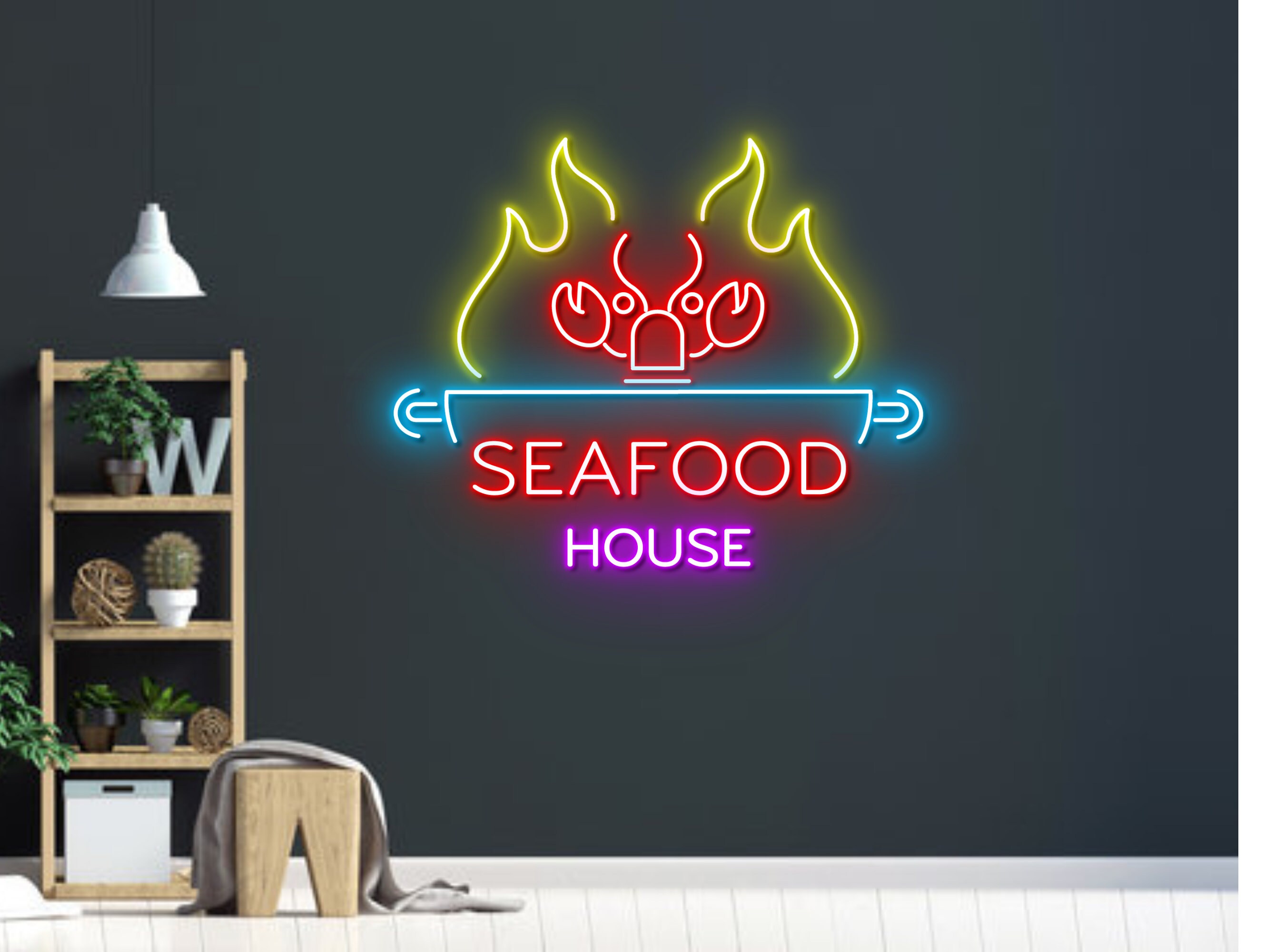 Seafood House Restaurant Neon Sign Decoration Sign