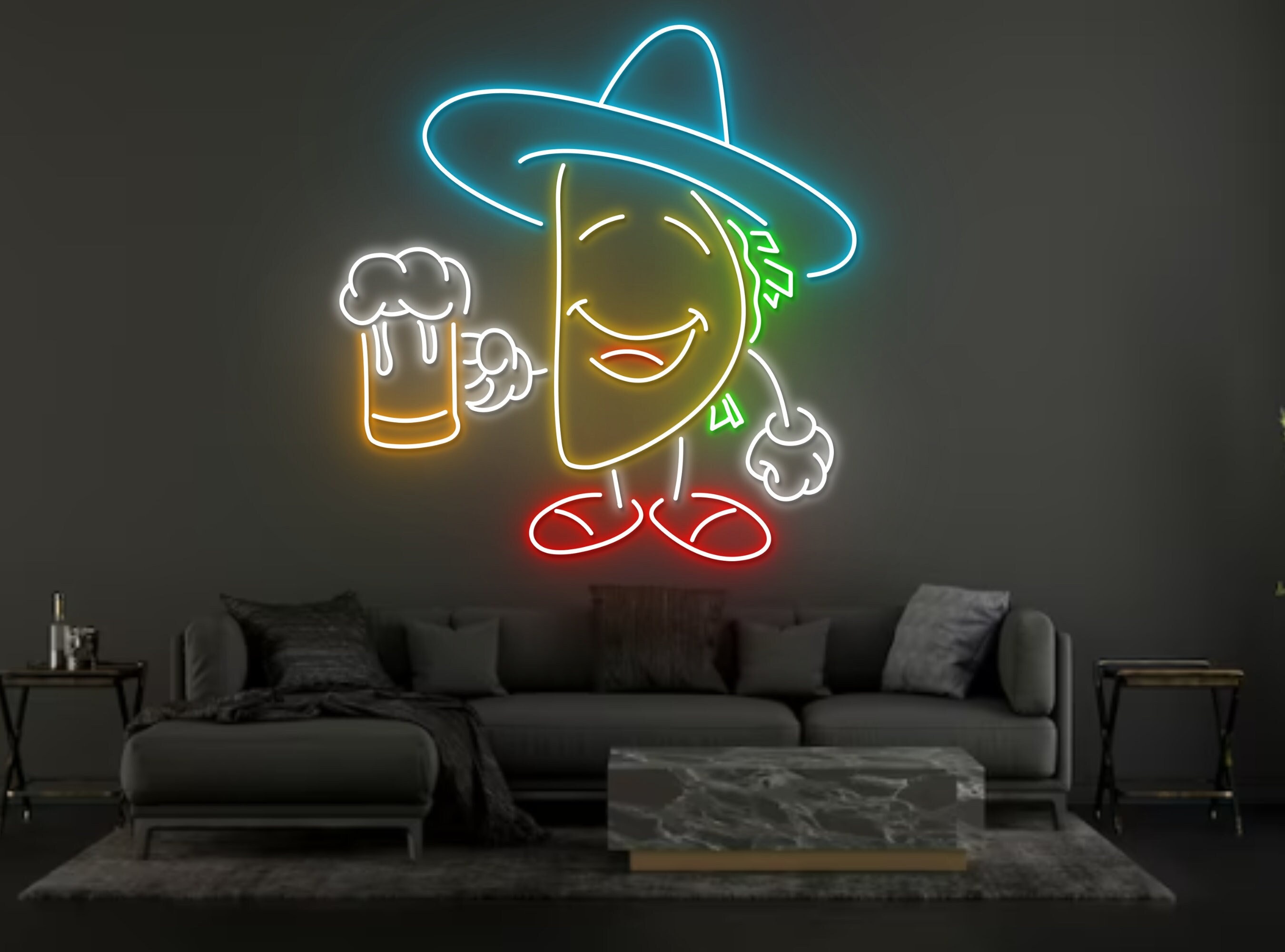 Mexico Tacos And Beer Restaurant Neon Sign Decor Gift