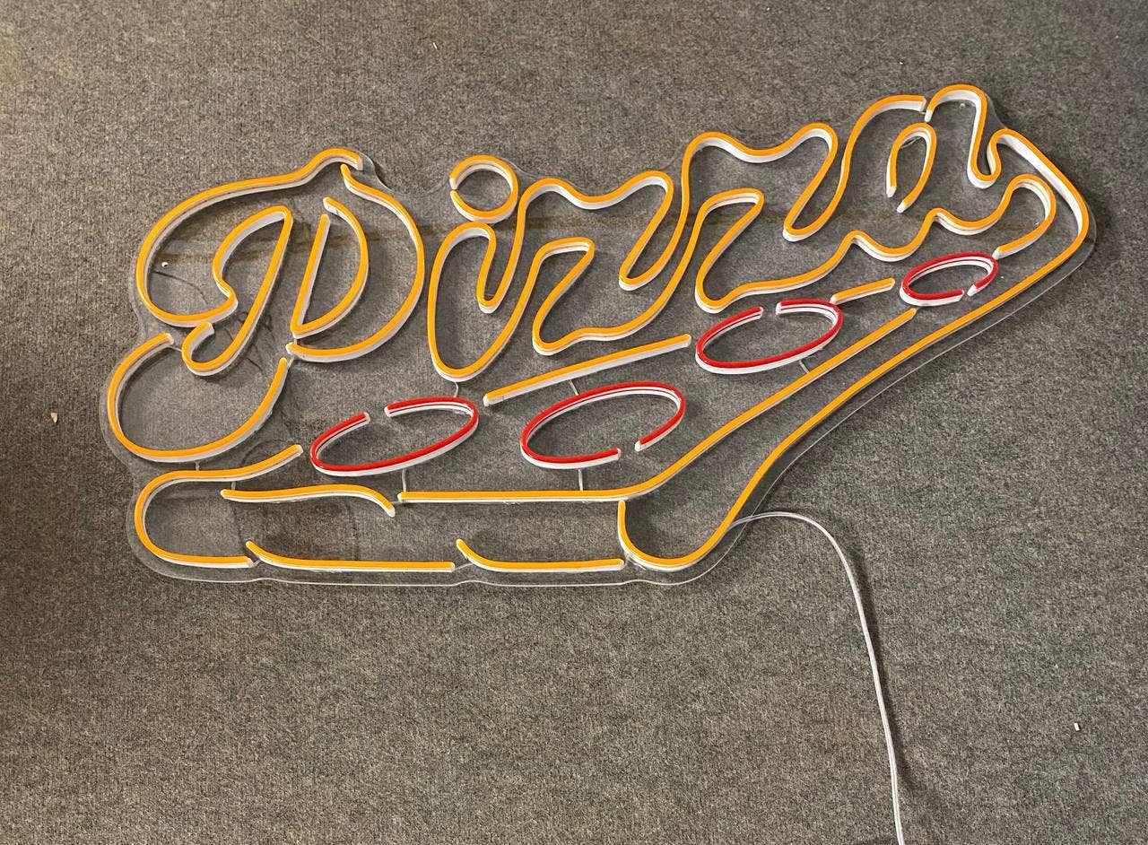 Pizza Slide Neon Sign Restaurant Pizza Decor Led Light