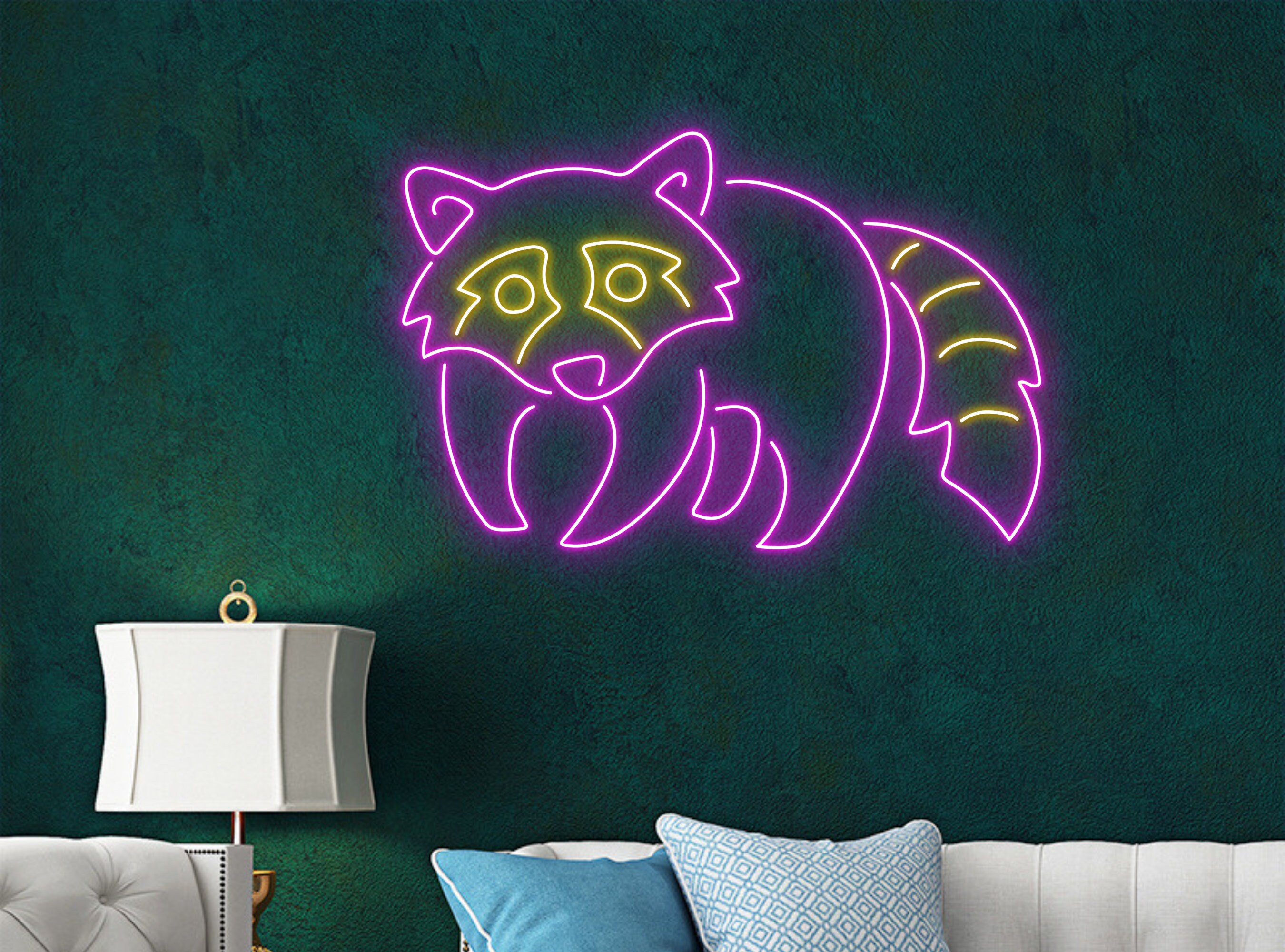 Raccoon Neon Sign Animals Home Decor
