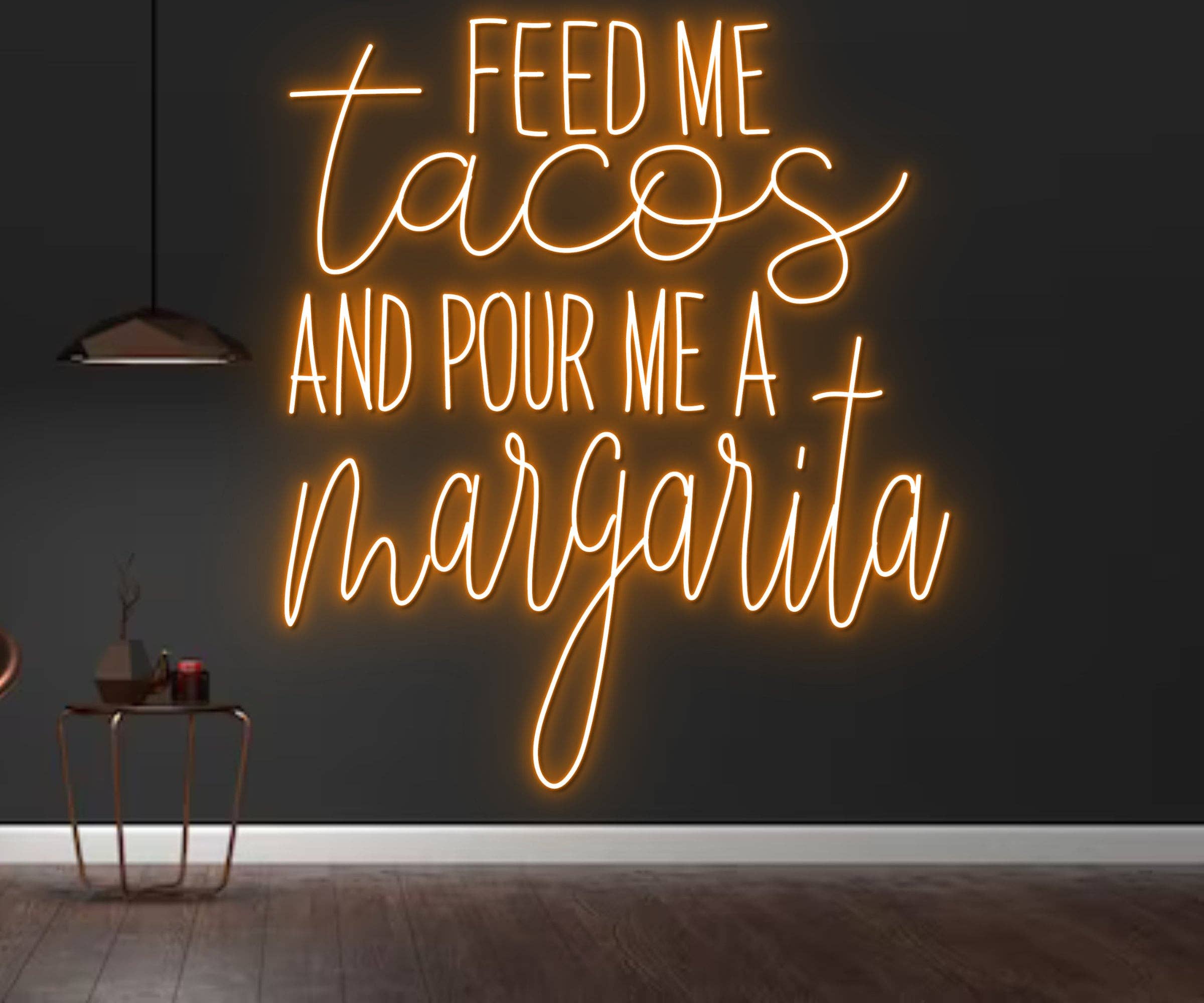Feed Me Tacos Neon Sign Mexican Restaurant Quote Wall Decor