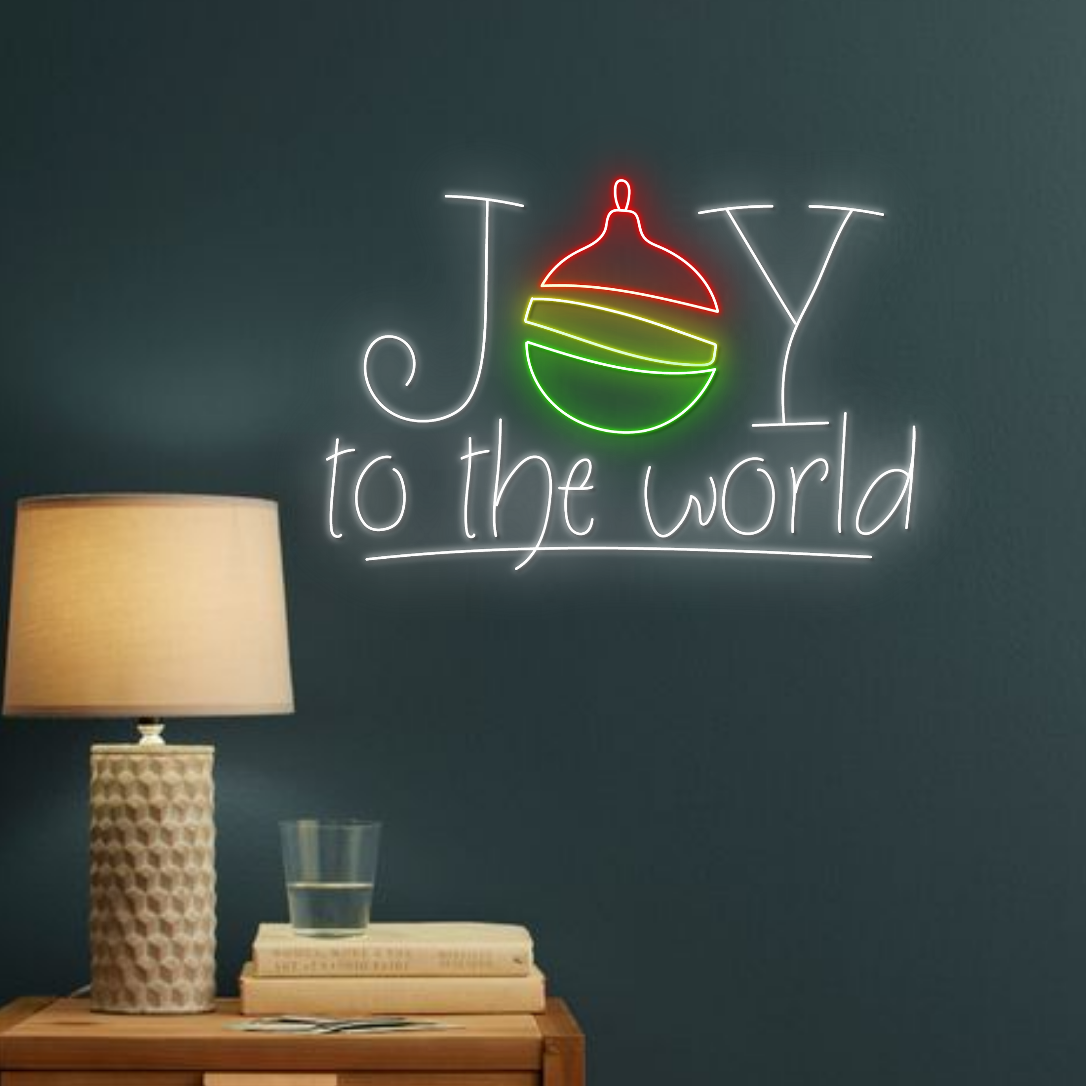 Joy To The World Bauble Neon Signs Christmas Decor